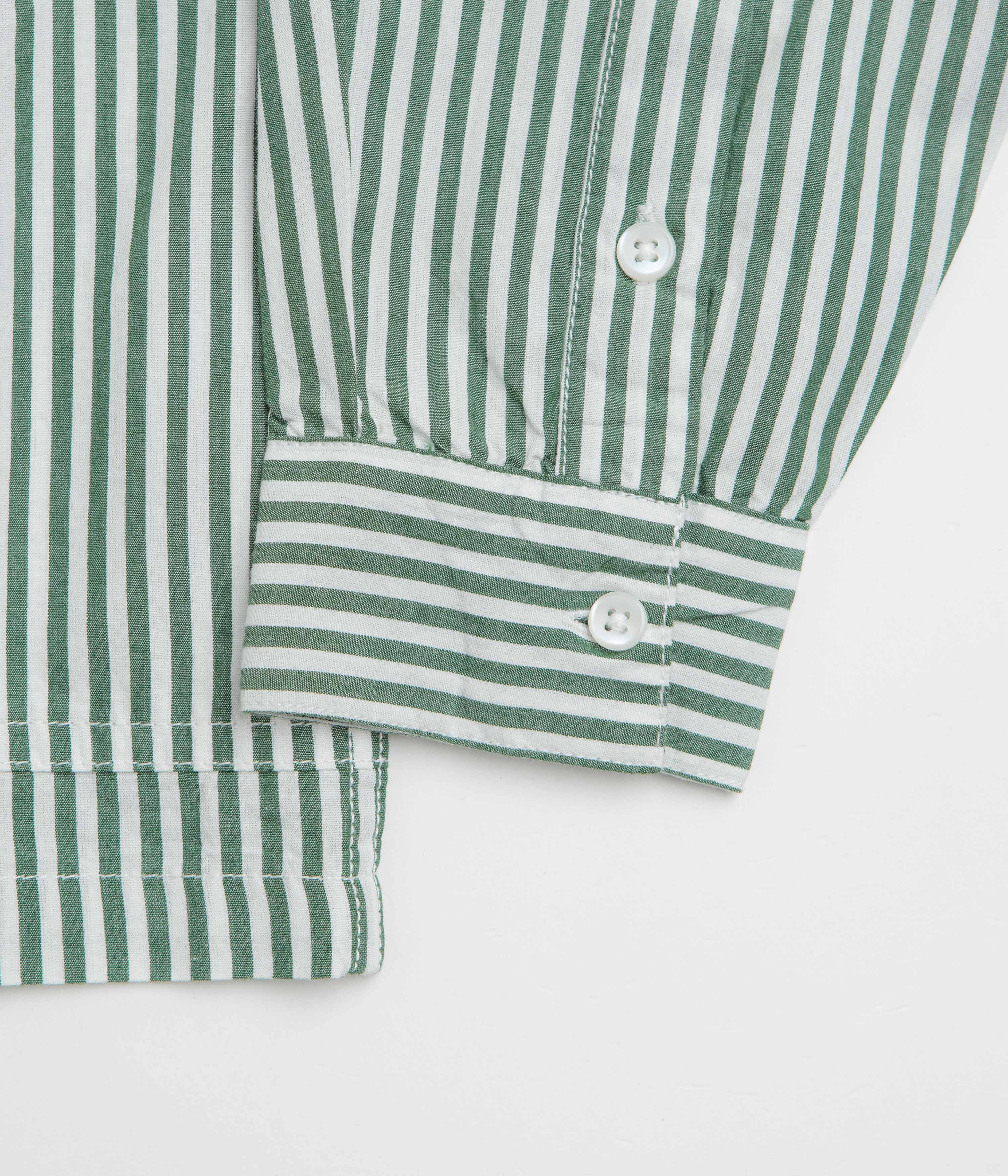 Service Works Poplin Stripe Waiter Shirt - Forest - Image 4