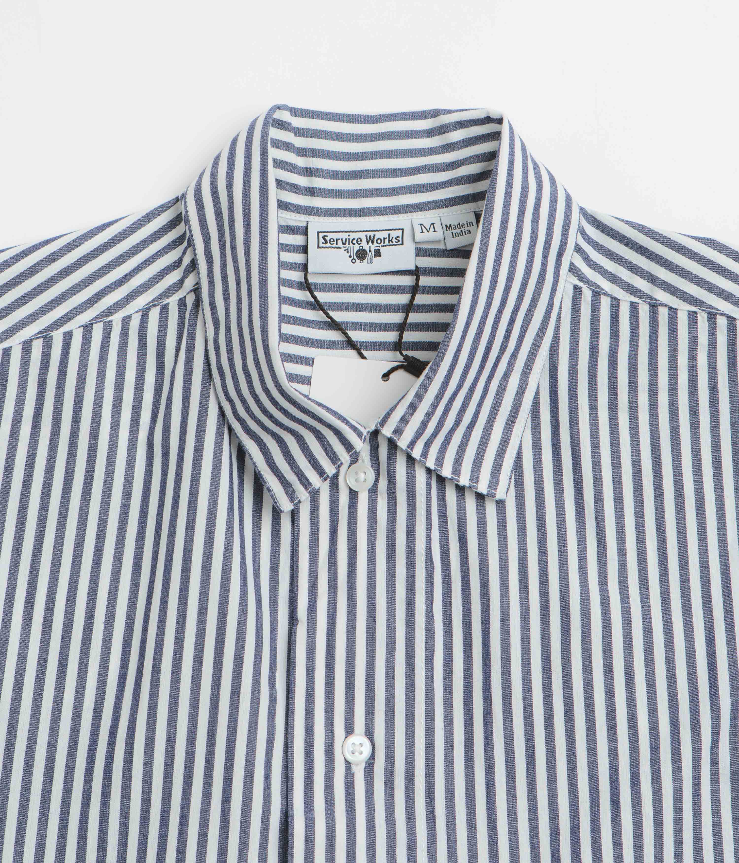 Service Works Poplin Stripe Waiter Shirt - Royal - Image 2