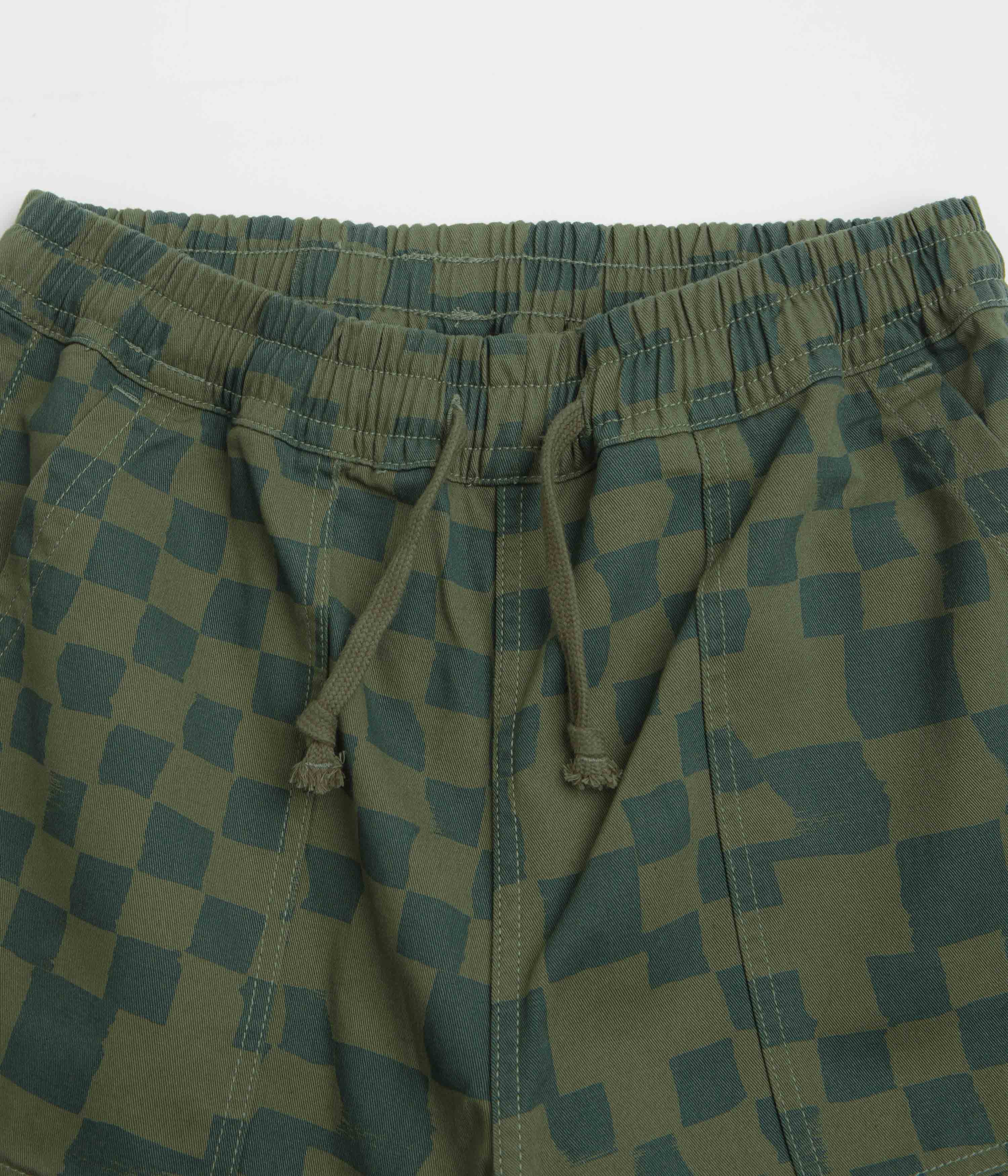 Service Works Printed Chef Shorts - Olive Checker - Image 5