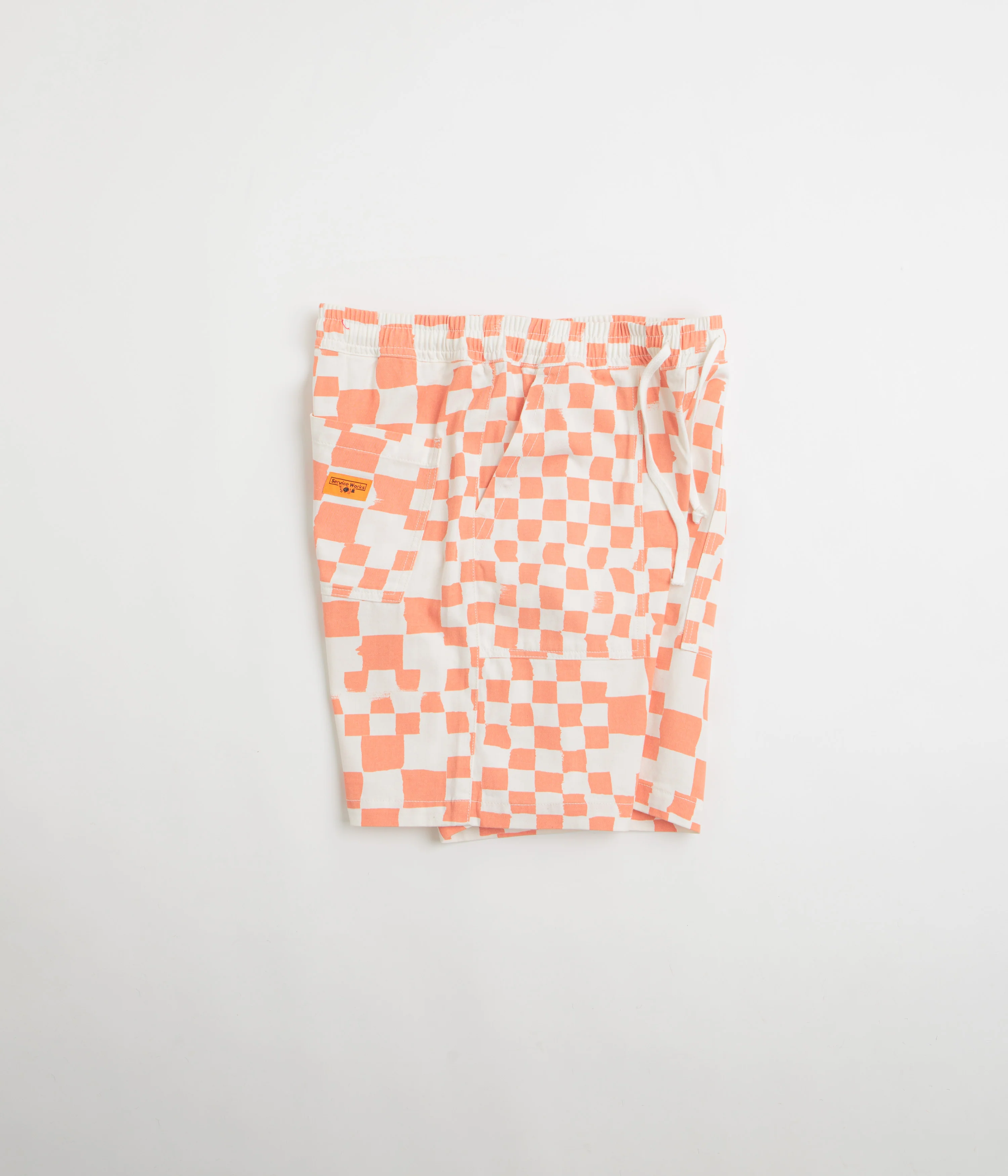 Service Works Printed Chef Shorts - Salmon Checker - Image 2