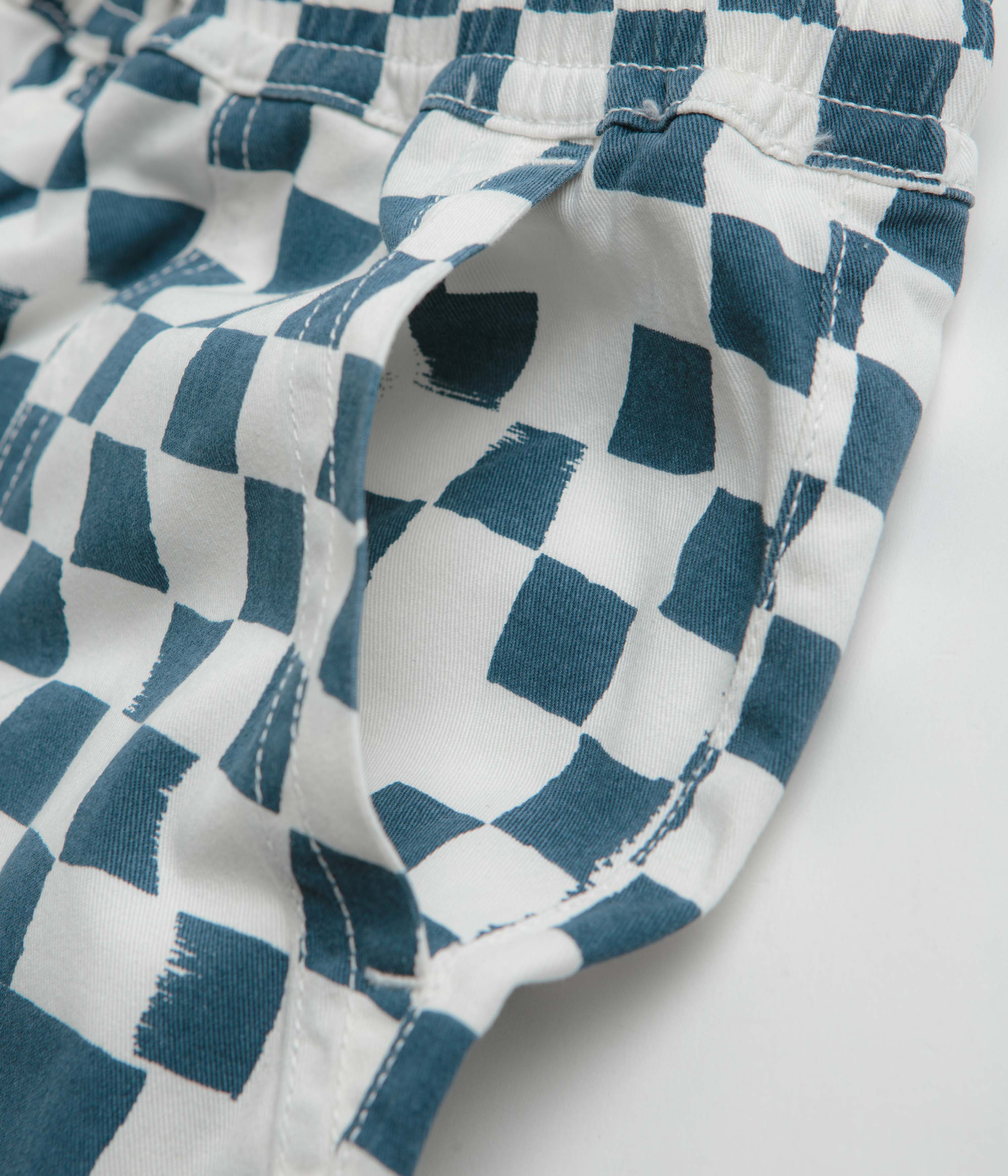 Service Works Printed Chef Shorts - Teal Checker - Image 7