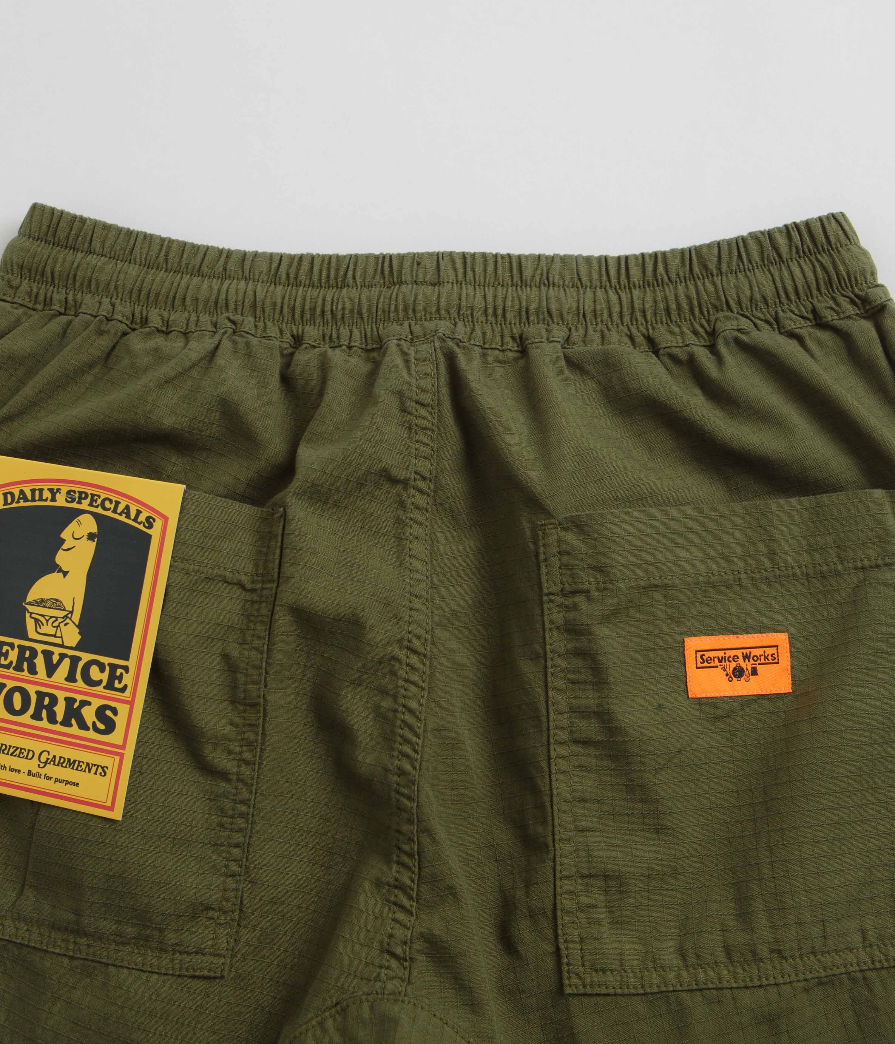 Service Works Ripstop Chef Shorts - Pesto - Image 5