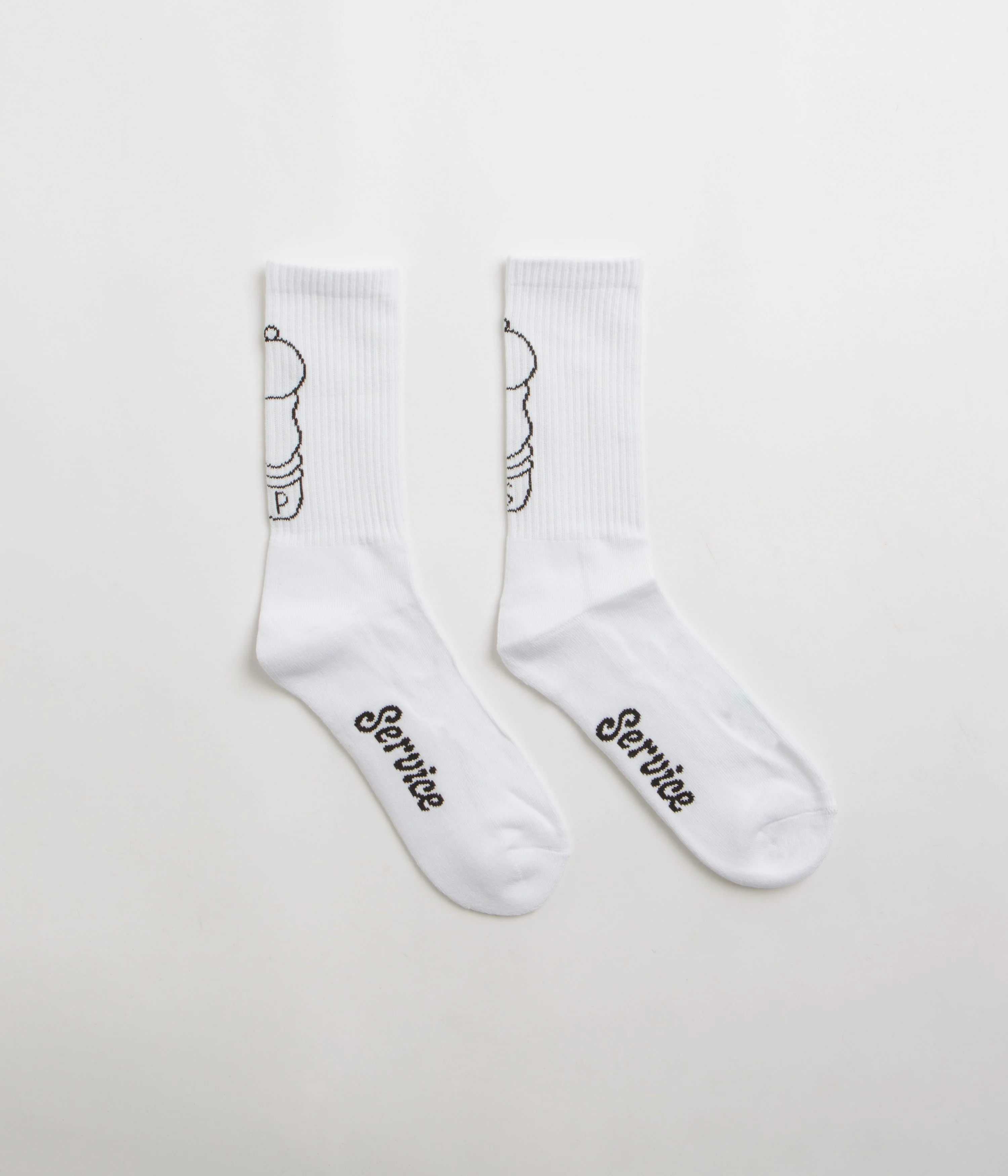 Service Works Salt + Pepper Socks - White