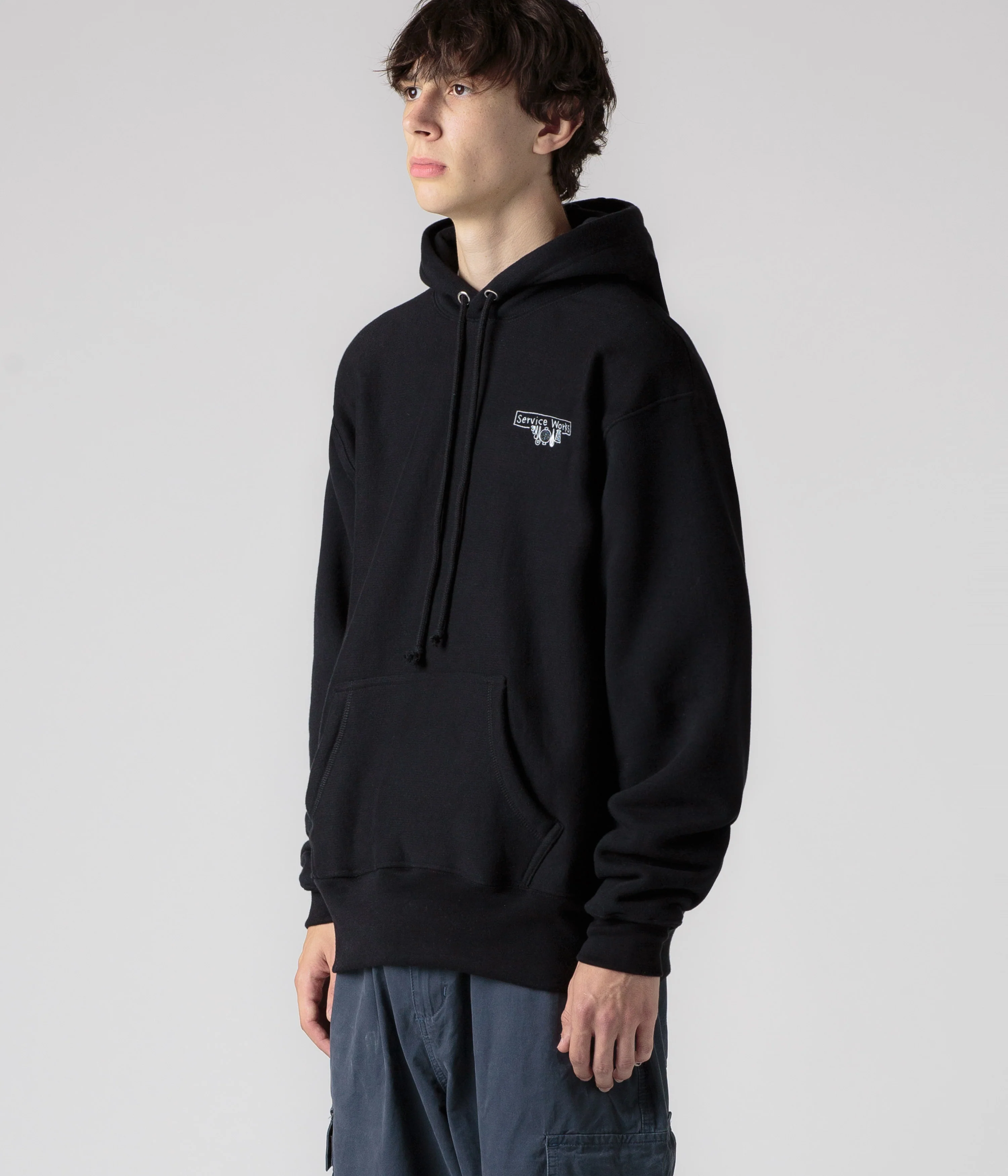 Service Works Scribble Logo Hoodie - Black - Image 6