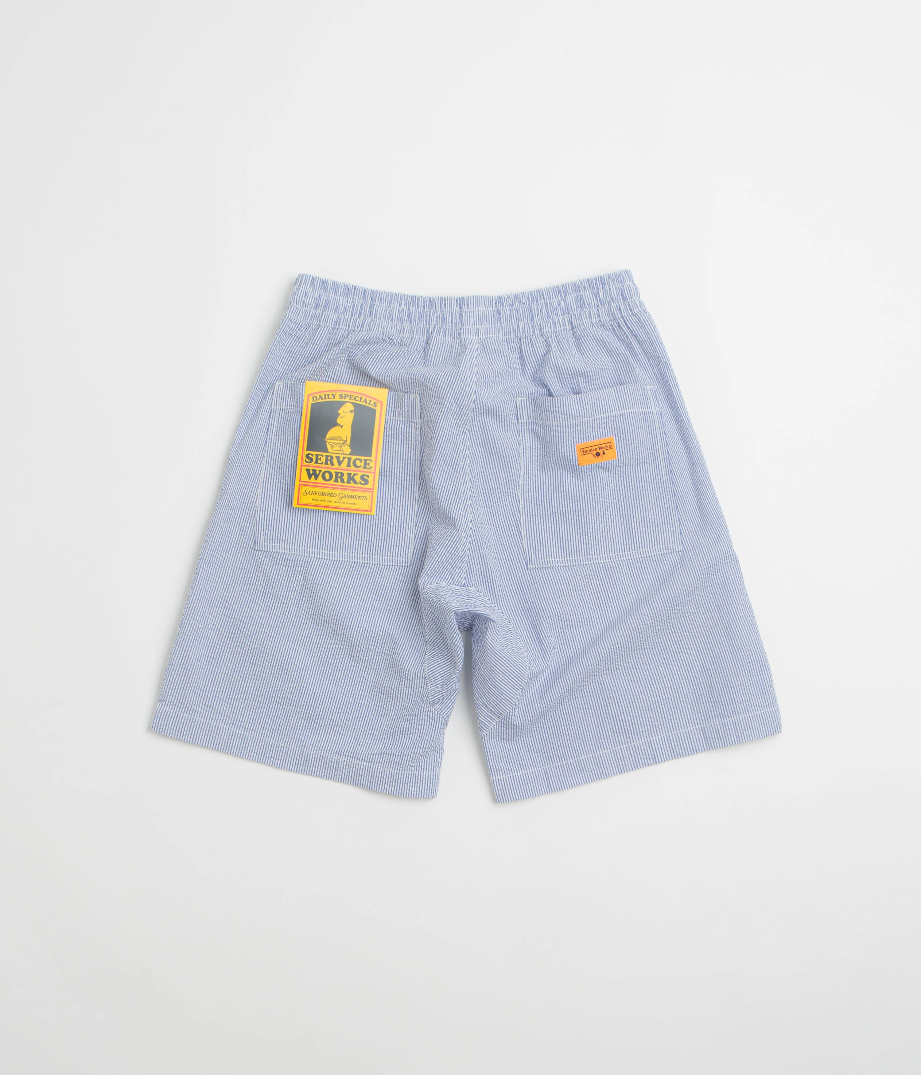 Service Works Seersucker Chef Shorts - Navy Stripe - Image 3