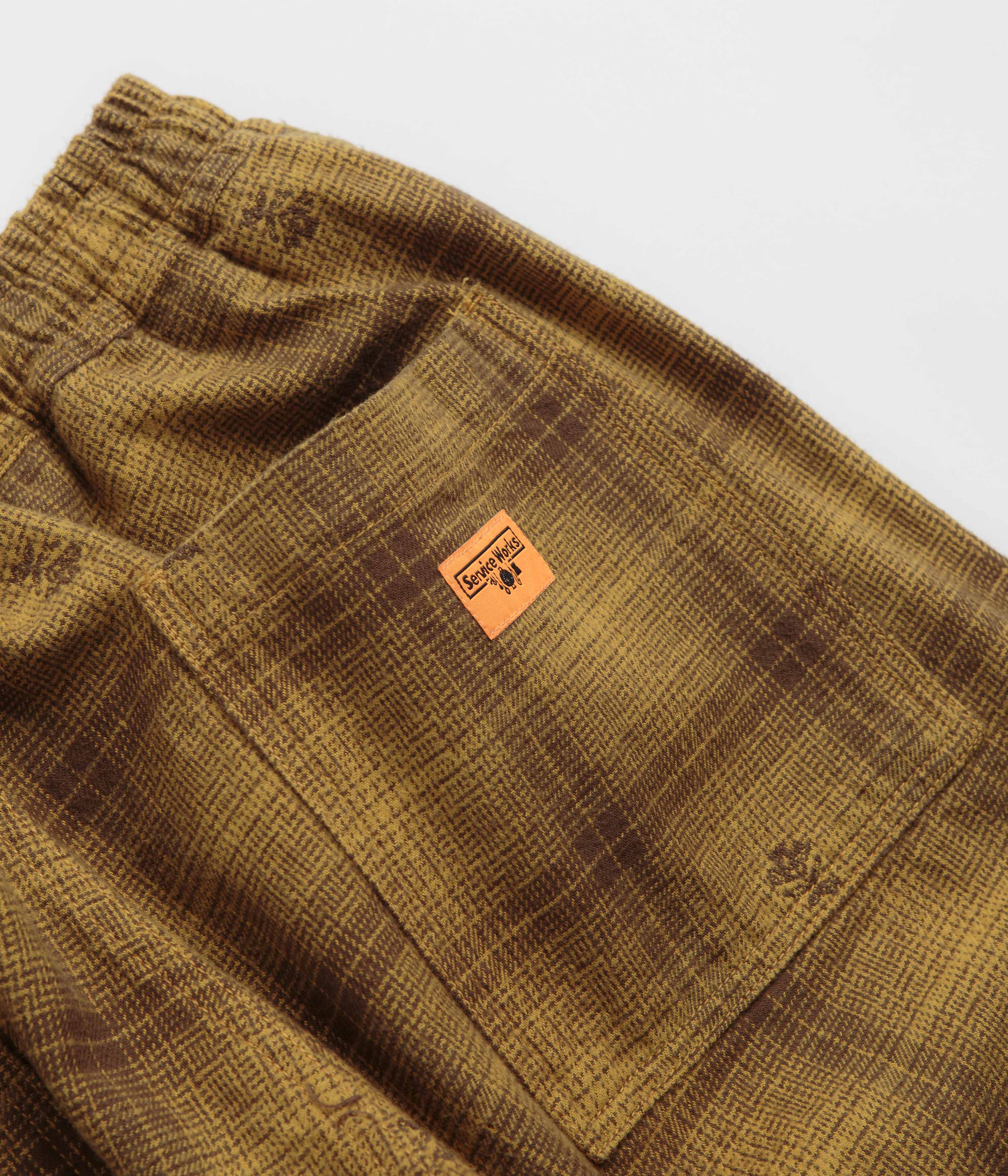 Service Works Thistle Plaid Chef Pants - Ochre - Image 7