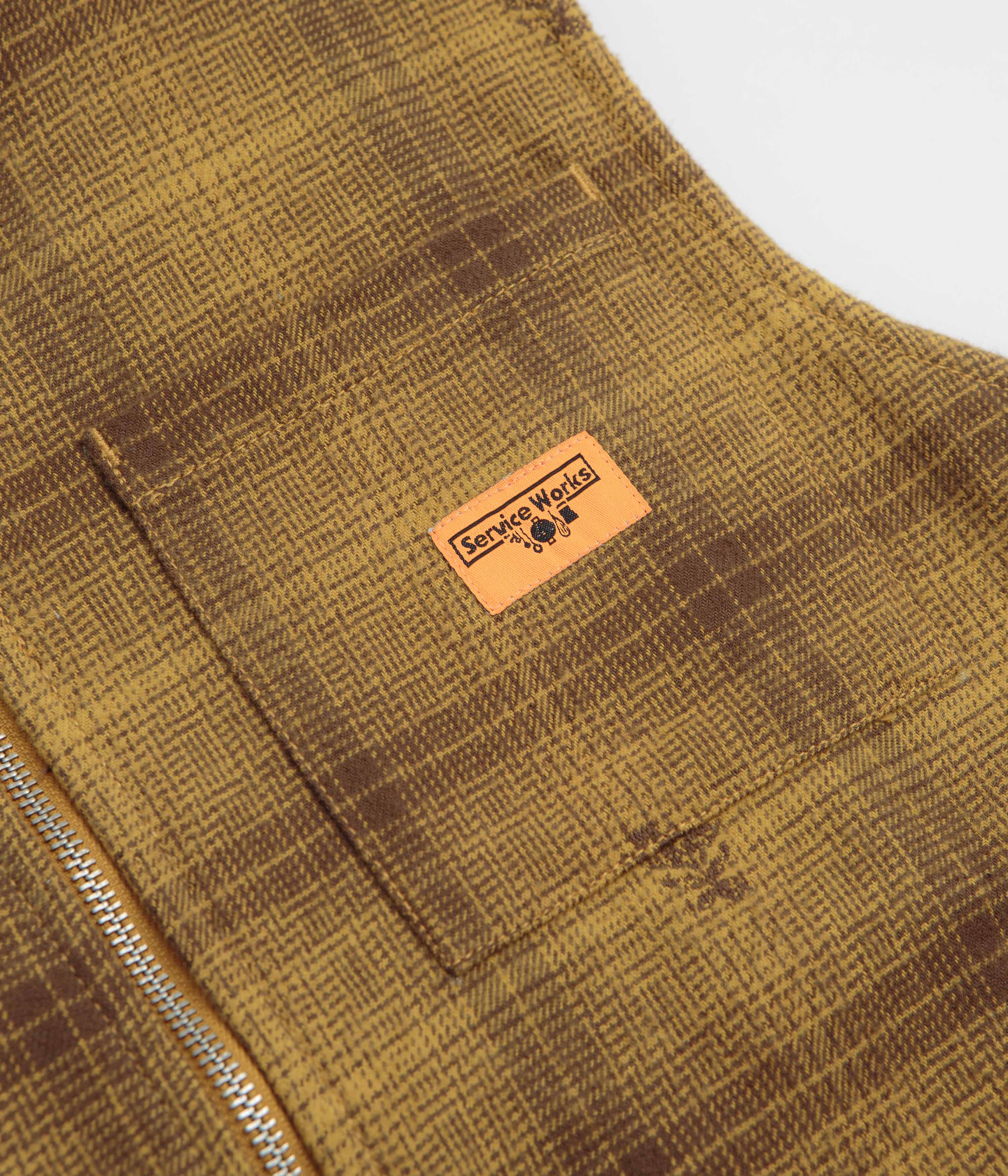 Service Works Thistle Plaid Work Vest - Ochre - Image 5