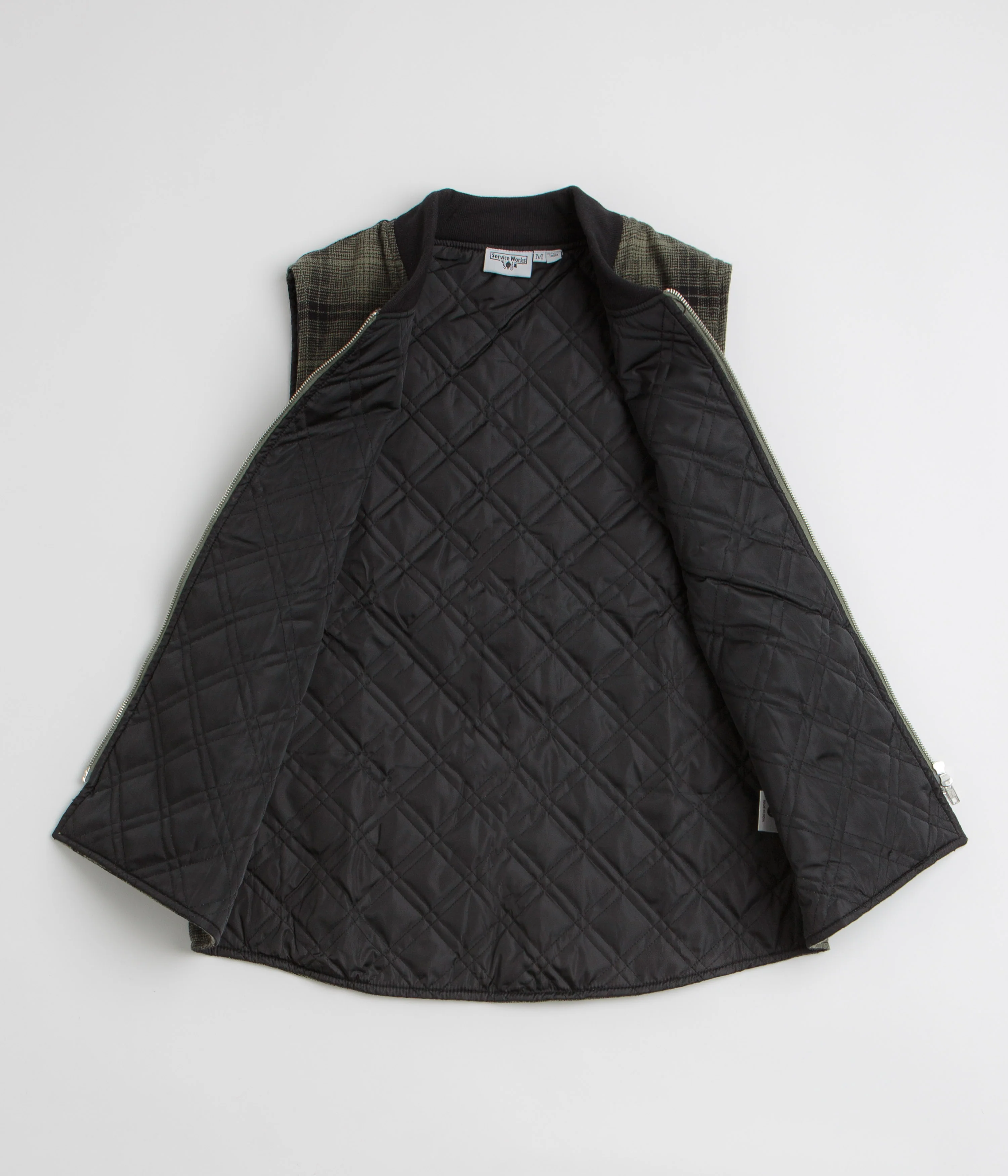 Service Works Thistle Plaid Work Vest - Olive - Image 2