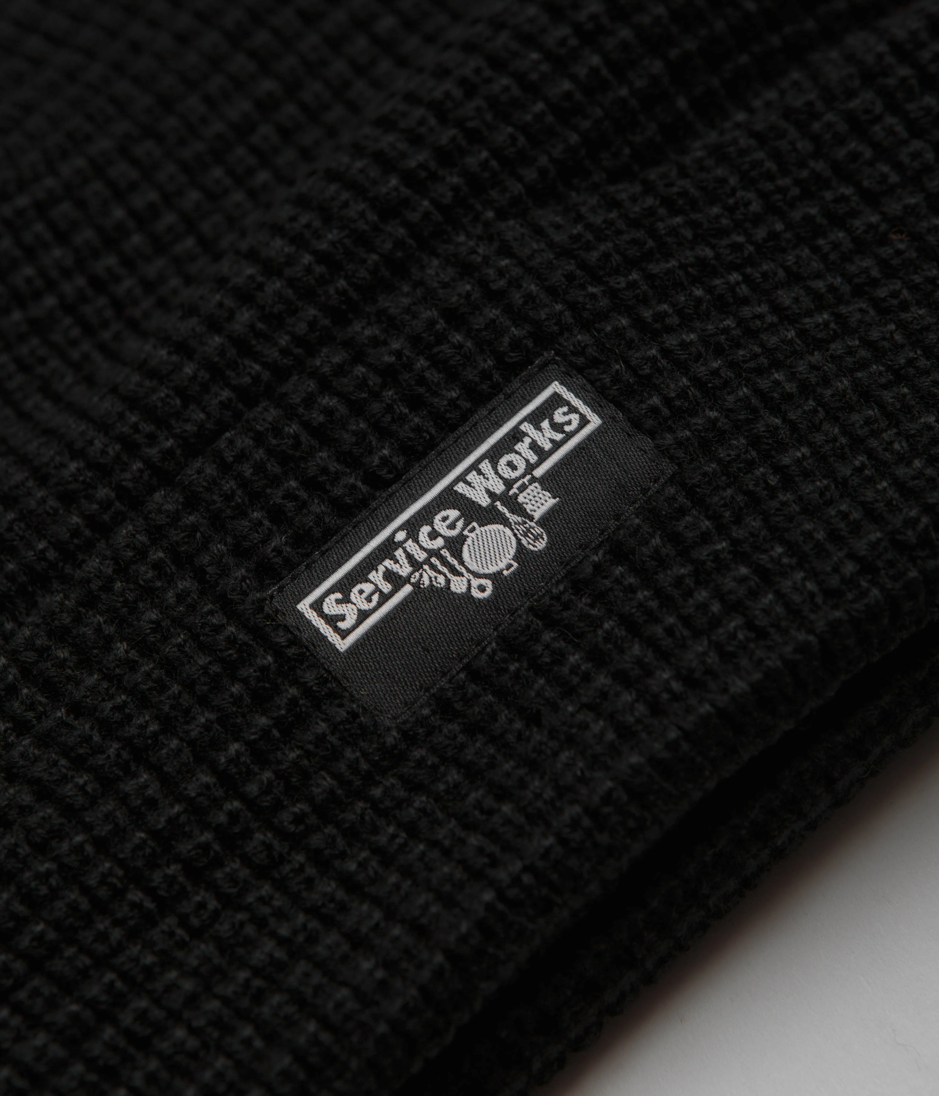 Service Works Waffle Logo Beanie - Black - Image 2