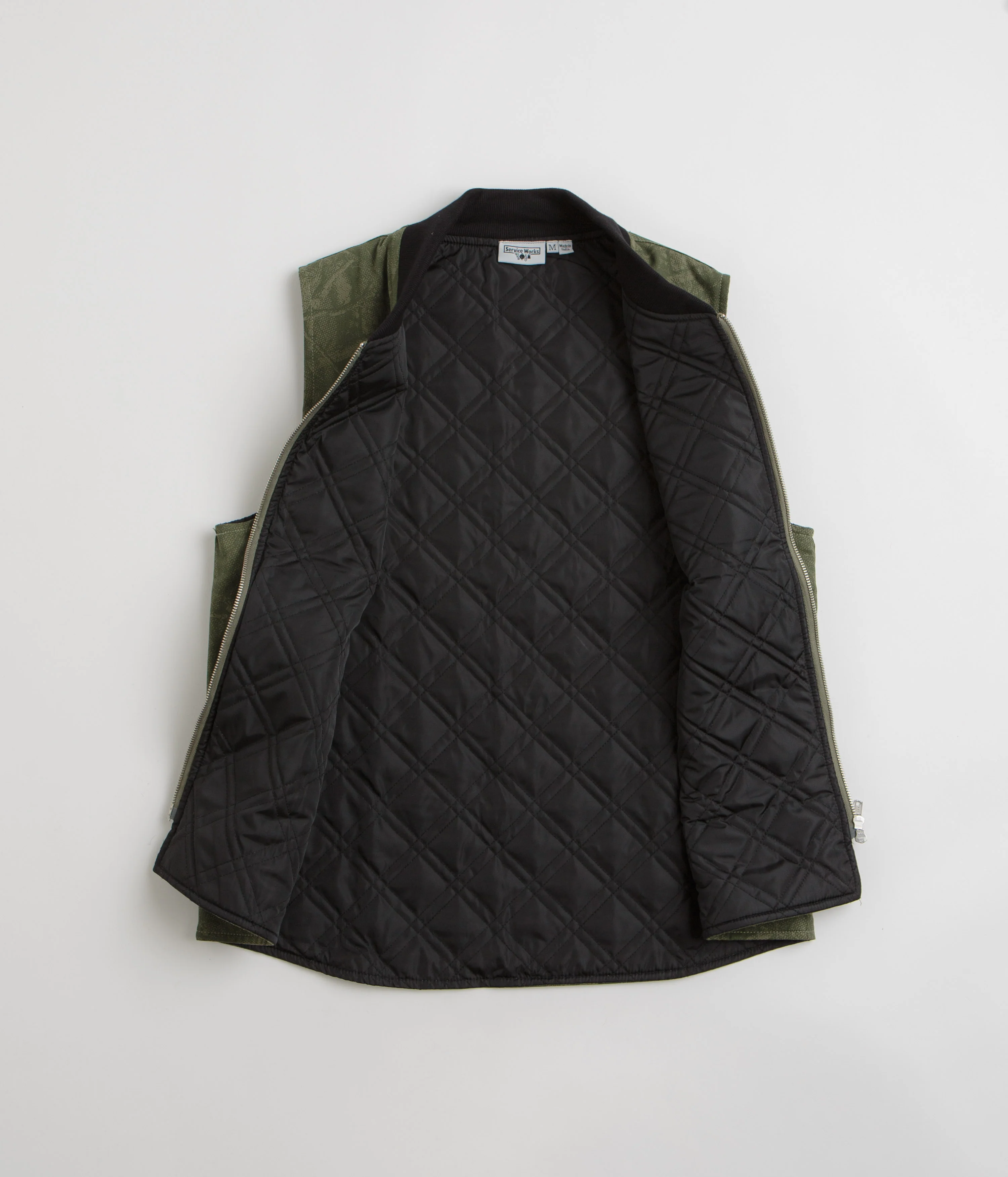 Service Works Xerox Camo Padded Work Vest - Olive - Image 2