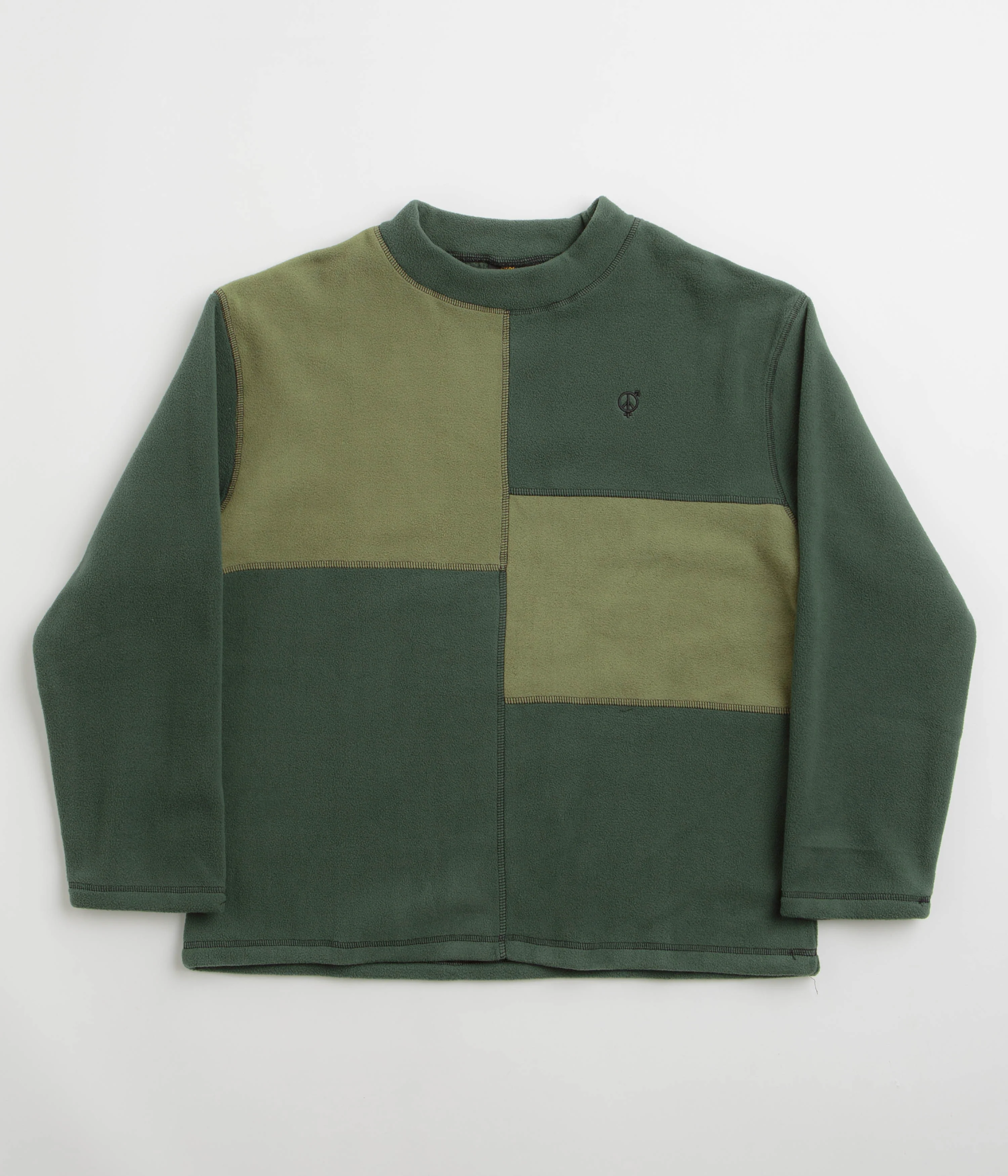 Sexhippies Box Fleece Crewneck Sweatshirt - Forest / Olive