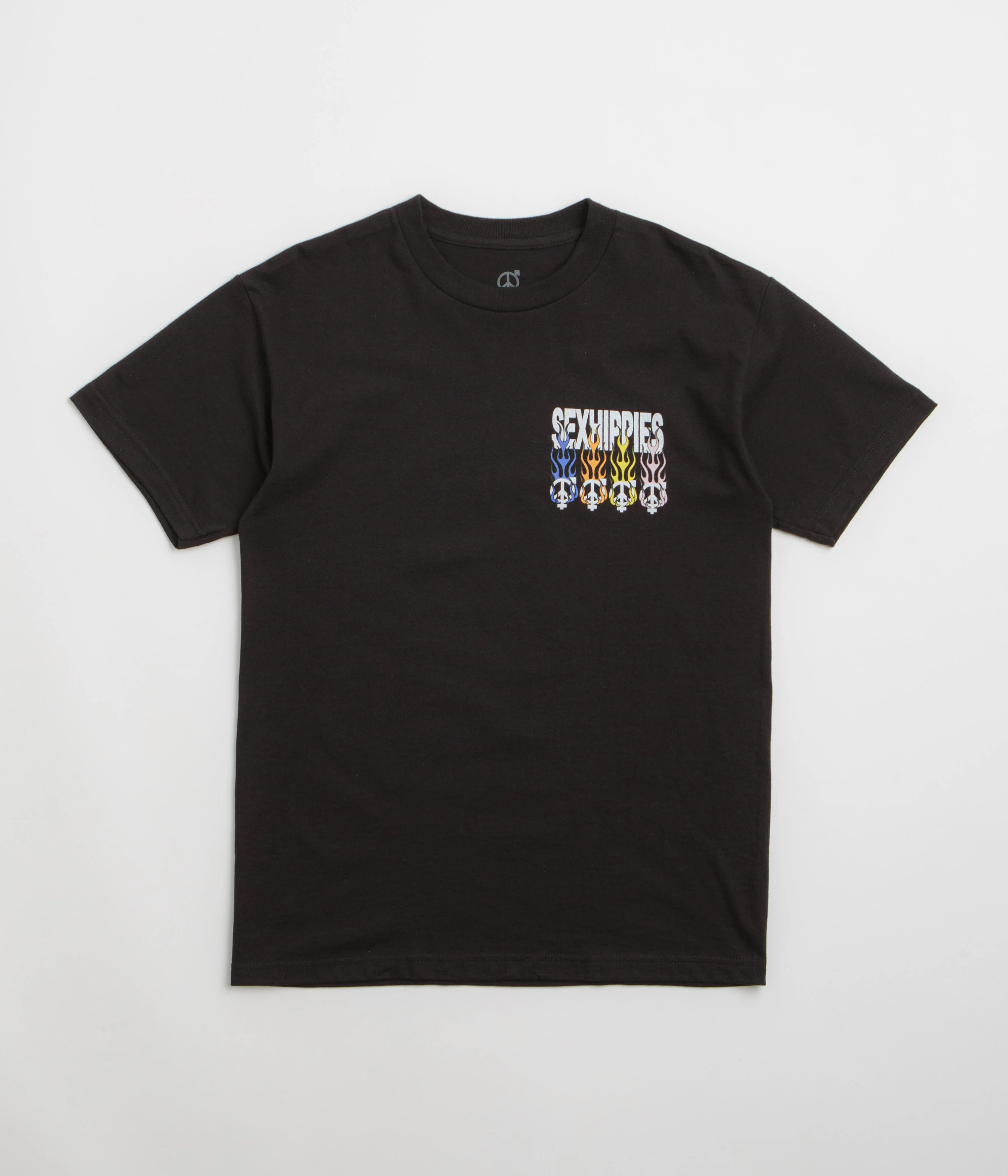 Sexhippies Flame Circle T-Shirt - Black - Image 2
