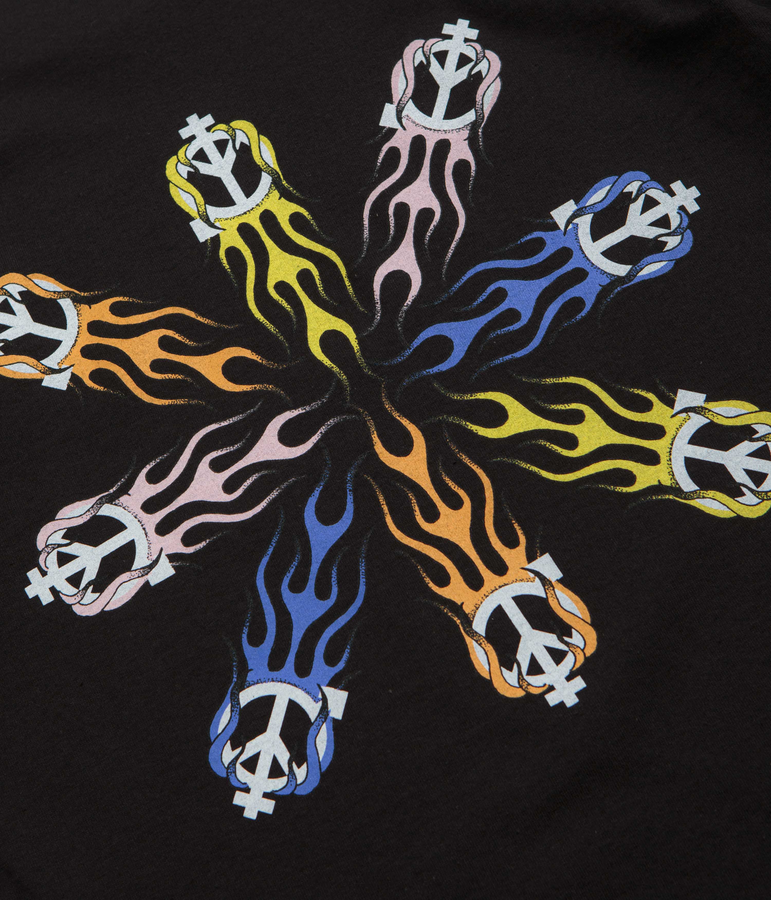 Sexhippies Flame Circle T-Shirt - Black - Image 5