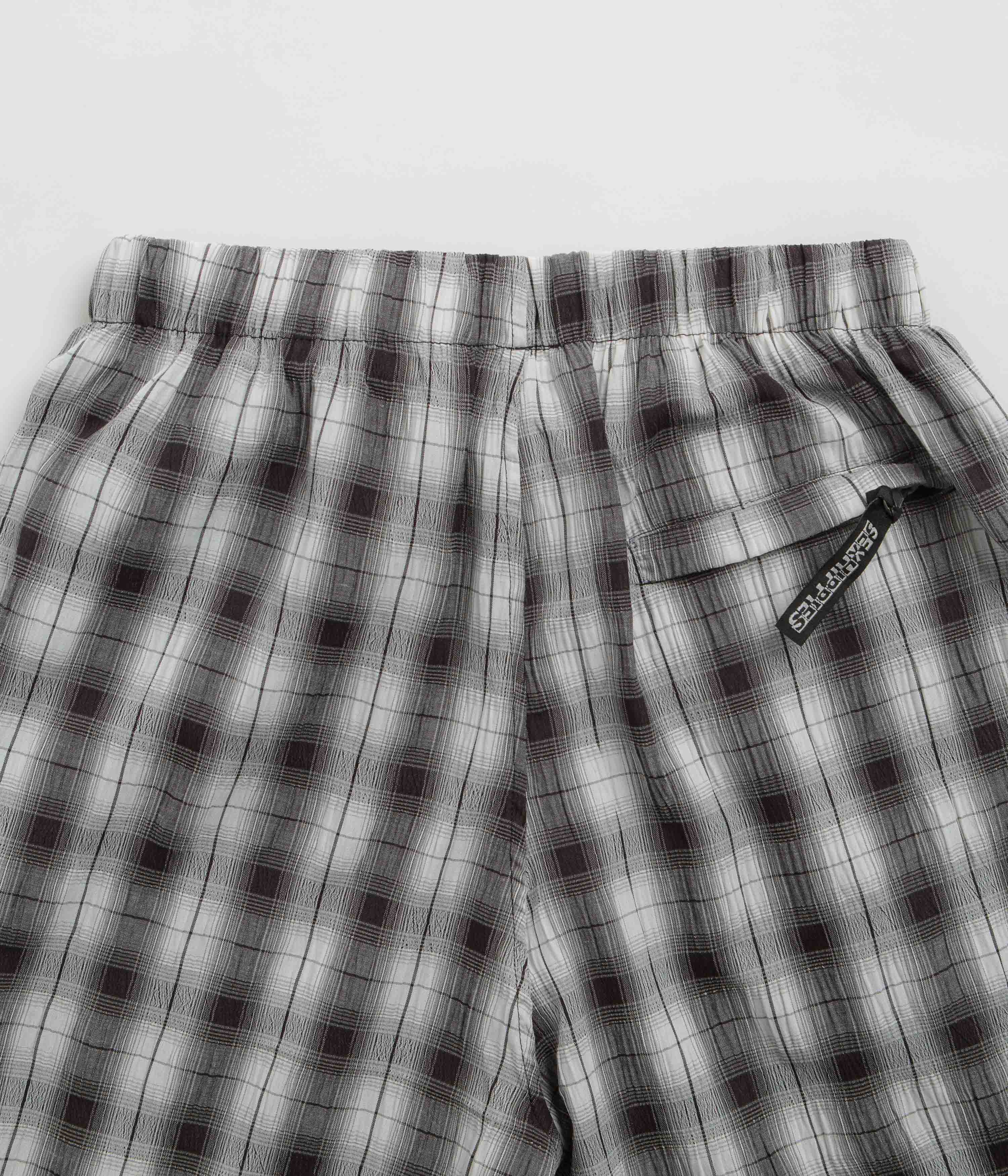 Sexhippies Seersucker Plaid Shorts - Black / White - Image 5