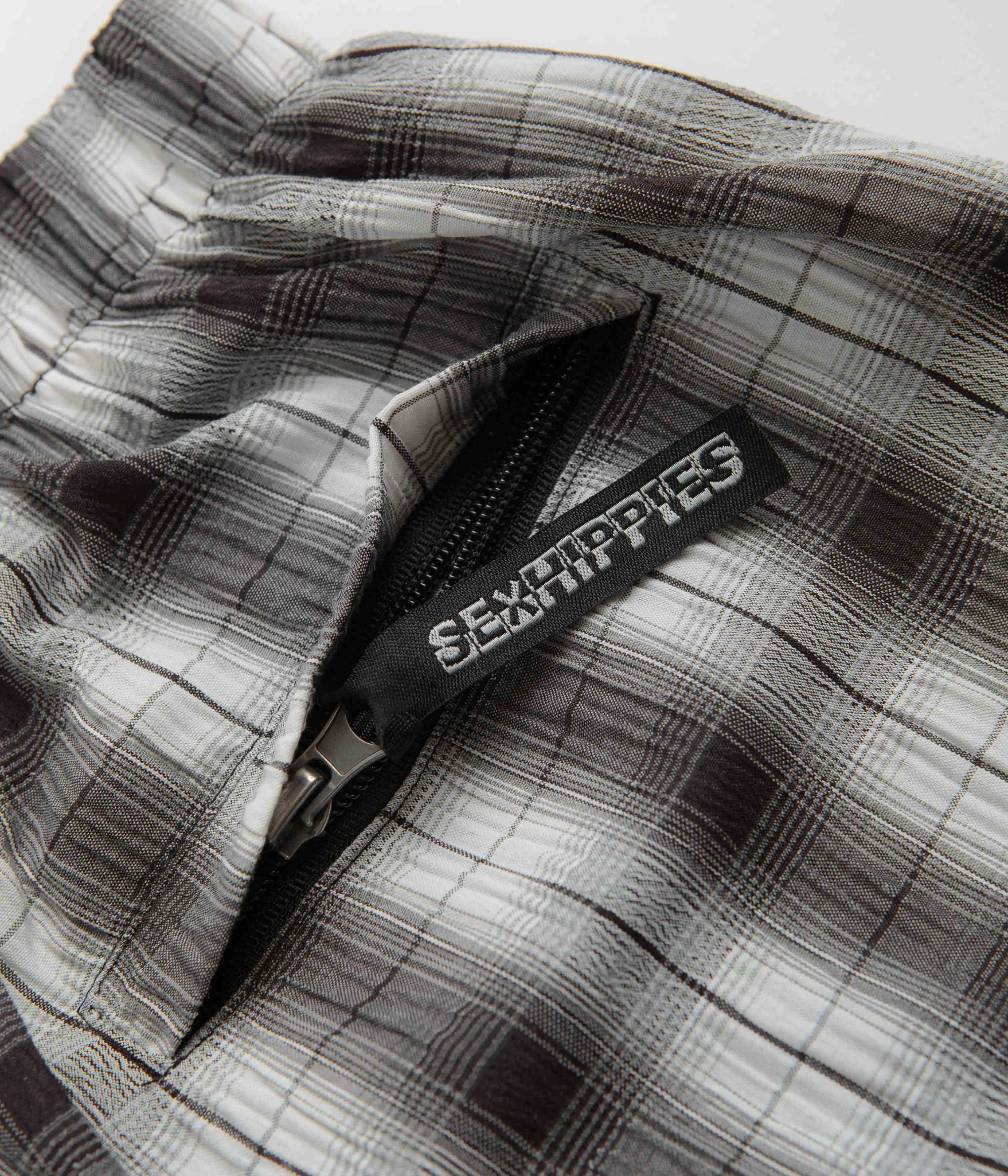 Sexhippies Seersucker Plaid Shorts - Black / White - Image 7