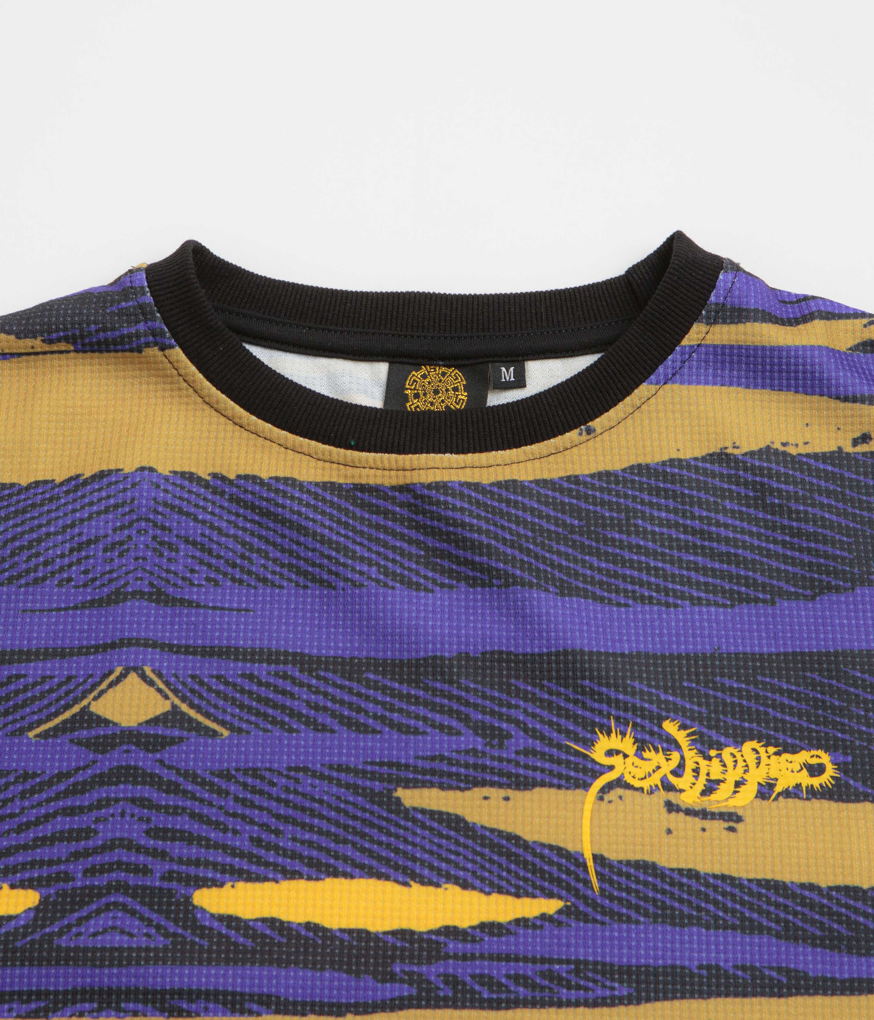 Sexhippies Sublimated Thermal Long Sleeve T-Shirt - Midnight / Golden Ochre - Image 2