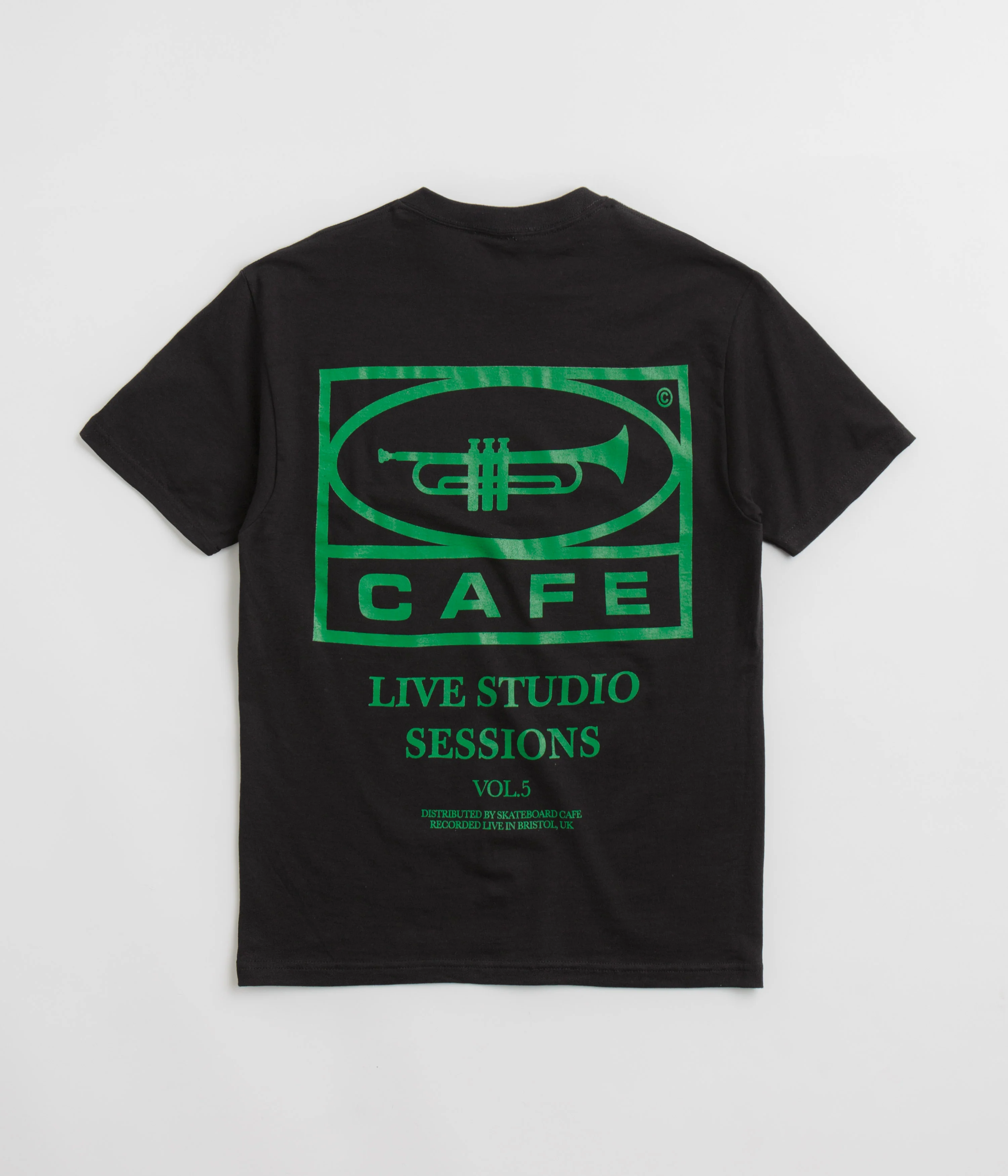 Skateboard Cafe 45 T-Shirt - Black / Forest Green