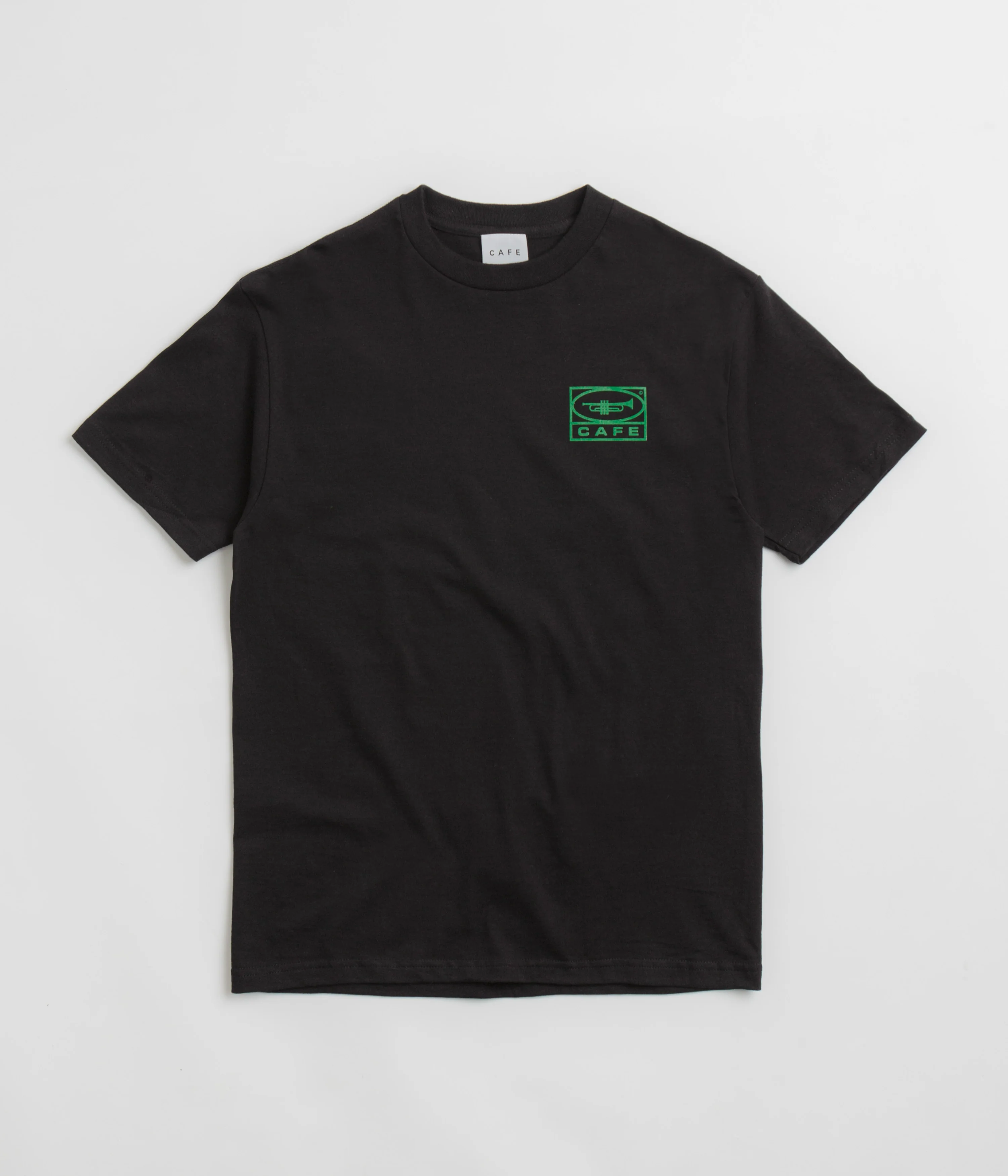 Skateboard Cafe 45 T-Shirt - Black / Forest Green - Image 2