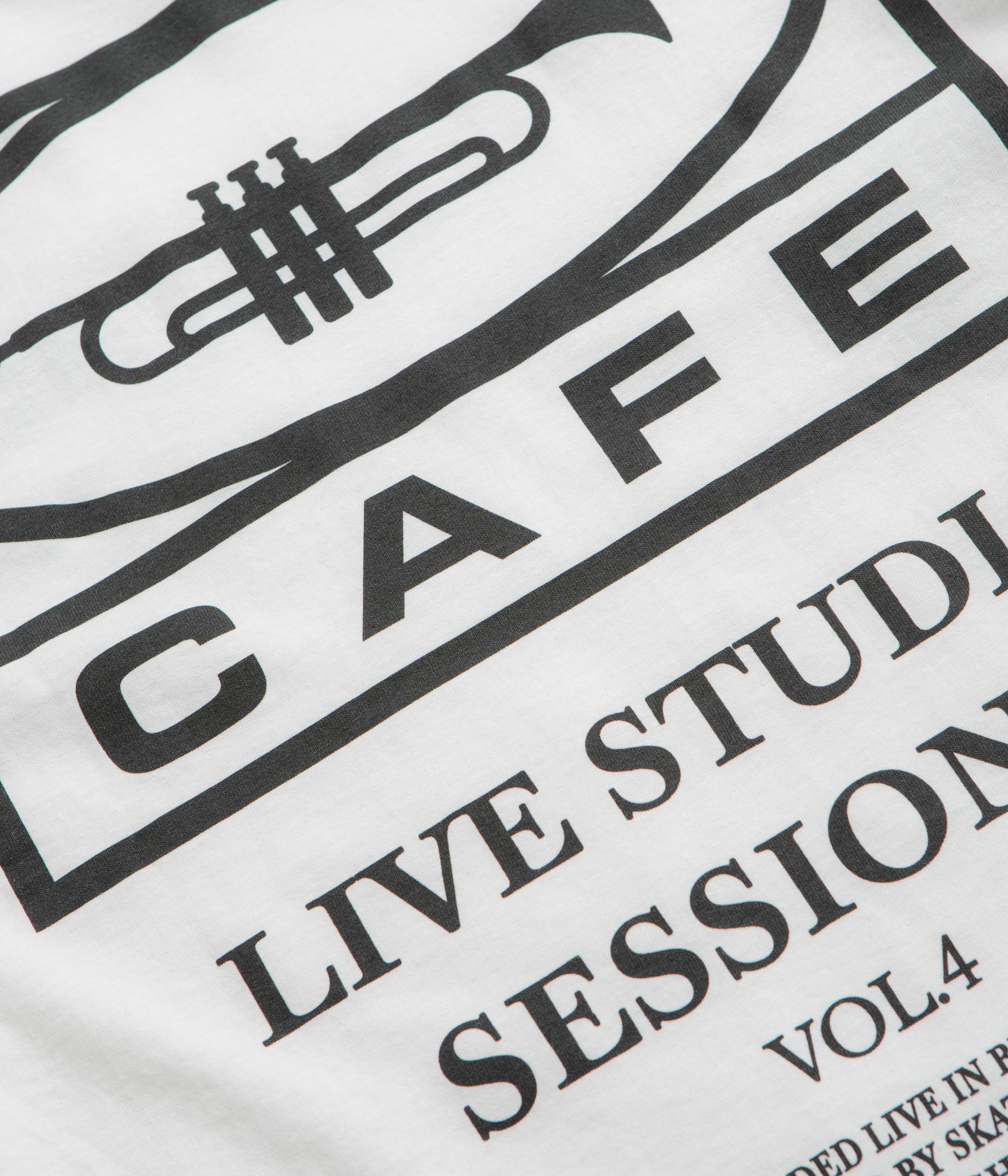 Skateboard Cafe 45 T-Shirt - White / Black - Image 5