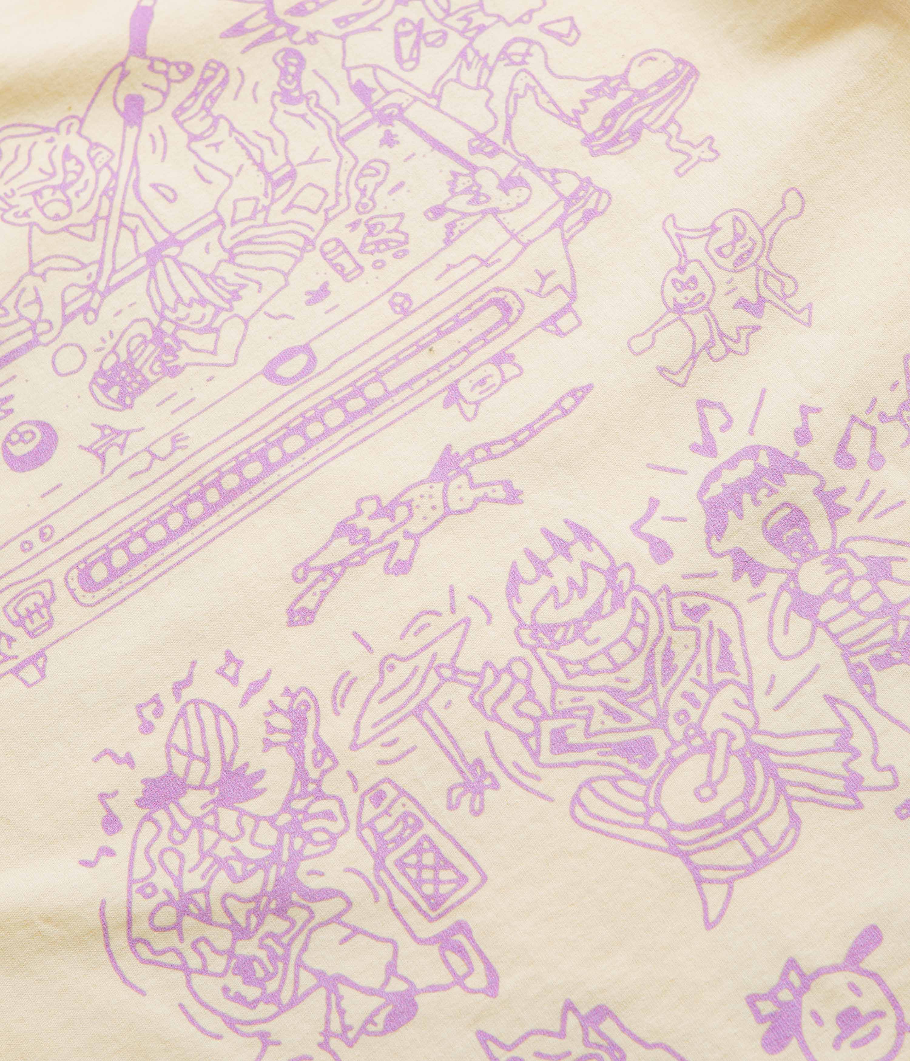 Skateboard Cafe Ethan T-Shirt - Cream - Image 5