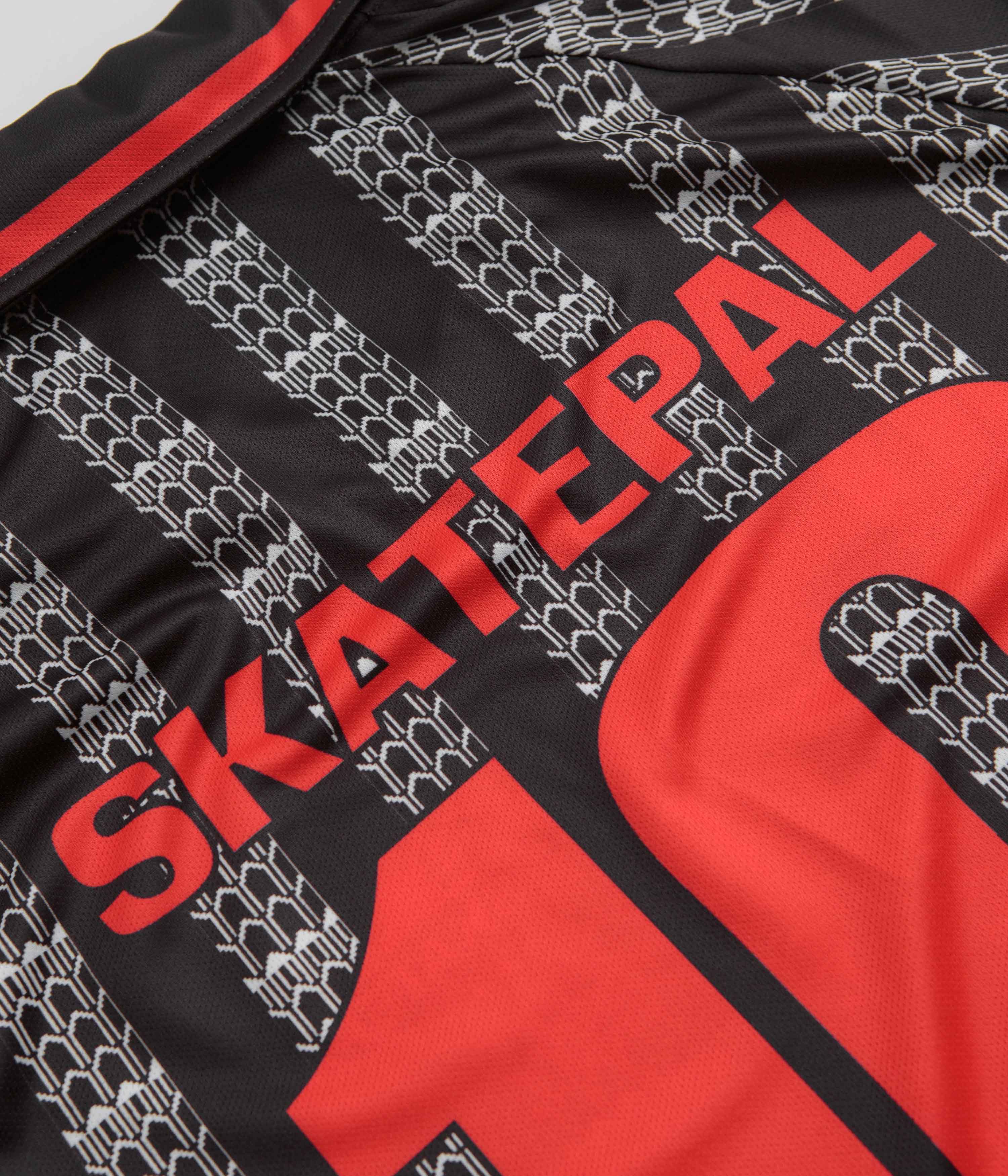 SkatePal Anniversary Football Shirt - Black / Red - Image 5