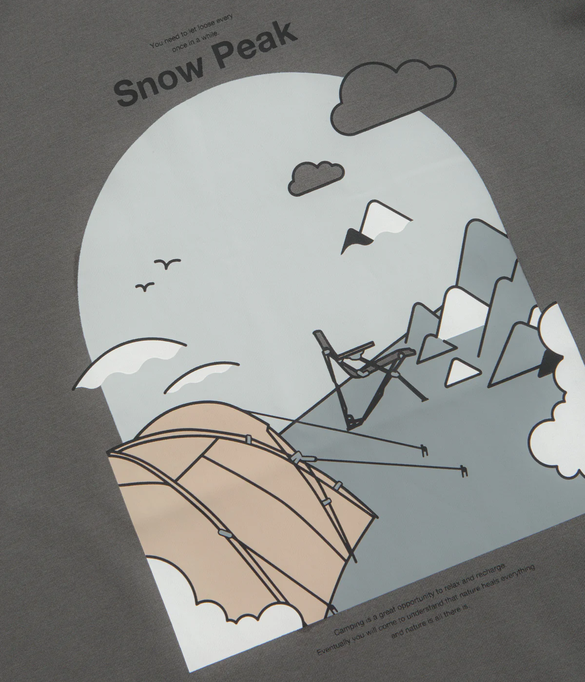 Snow Peak Camping Graphic T-Shirt - Grey - Image 2