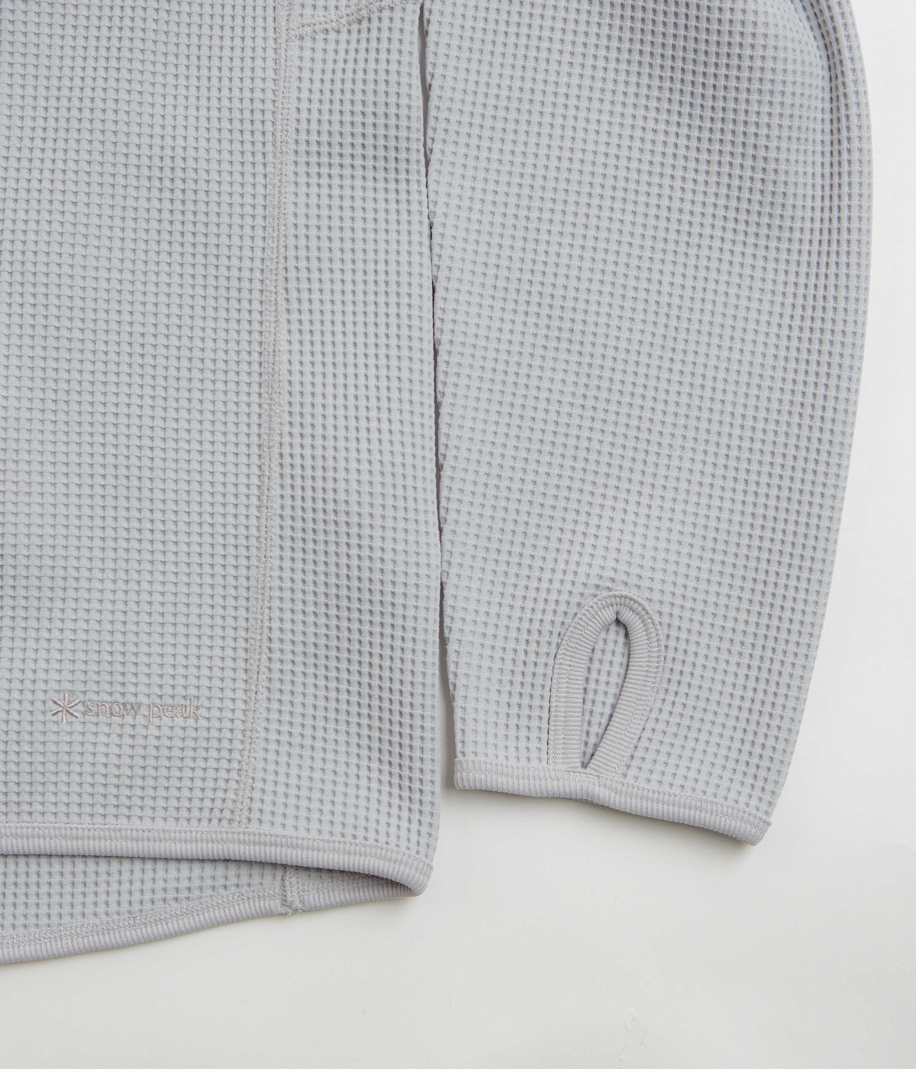 Snow Peak Dry Waffle Hoodie - Light Grey - Image 4