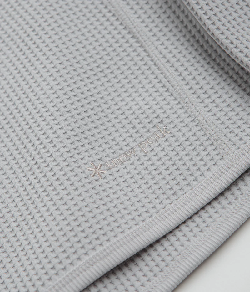 Snow Peak Dry Waffle Long Sleeve T-Shirt - Light Grey - Image 3