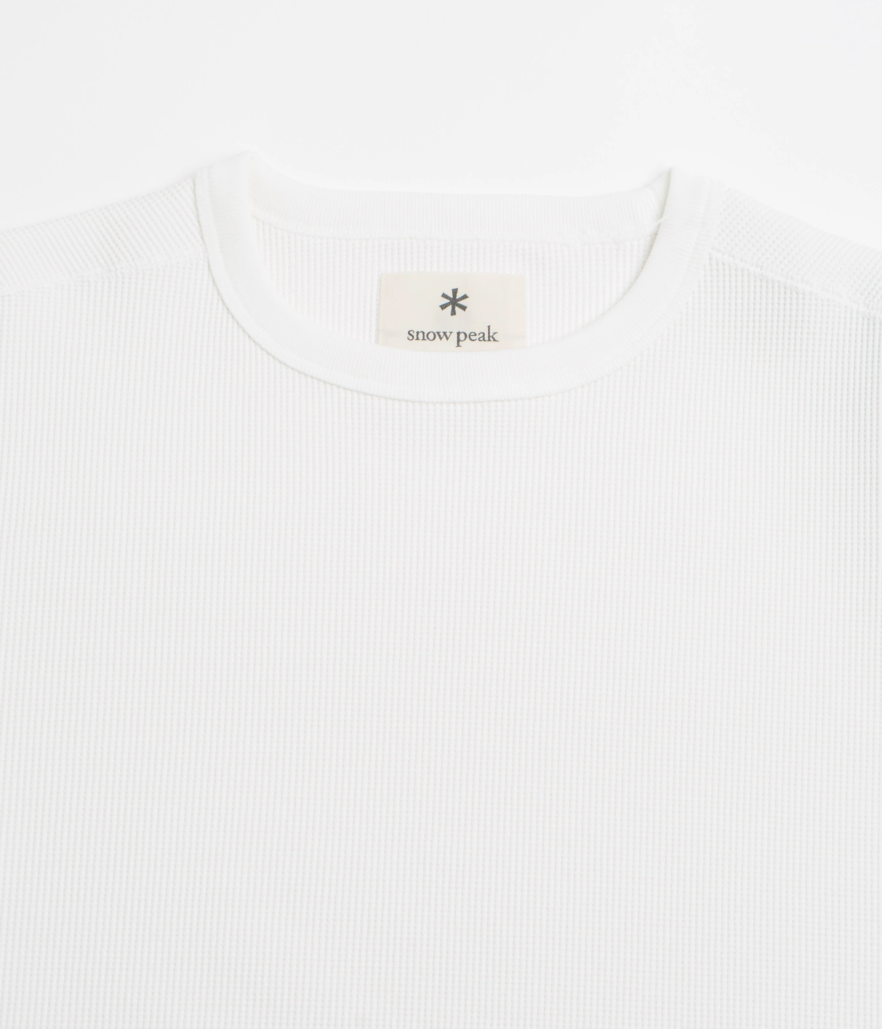 Snow Peak Dry Waffle Long Sleeve T-Shirt - Off White - Image 2