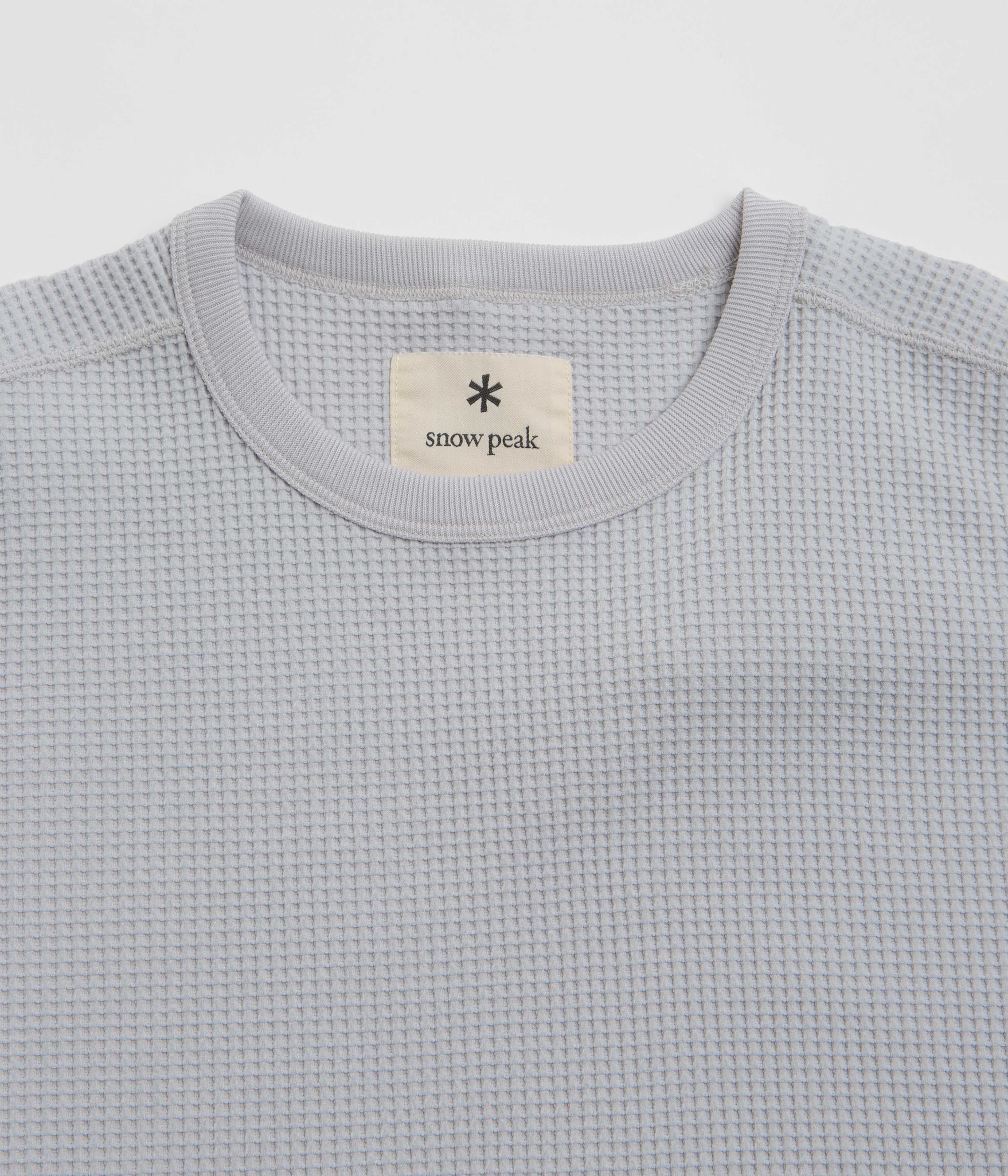 Snow Peak Dry Waffle T-Shirt - Light Grey - Image 3