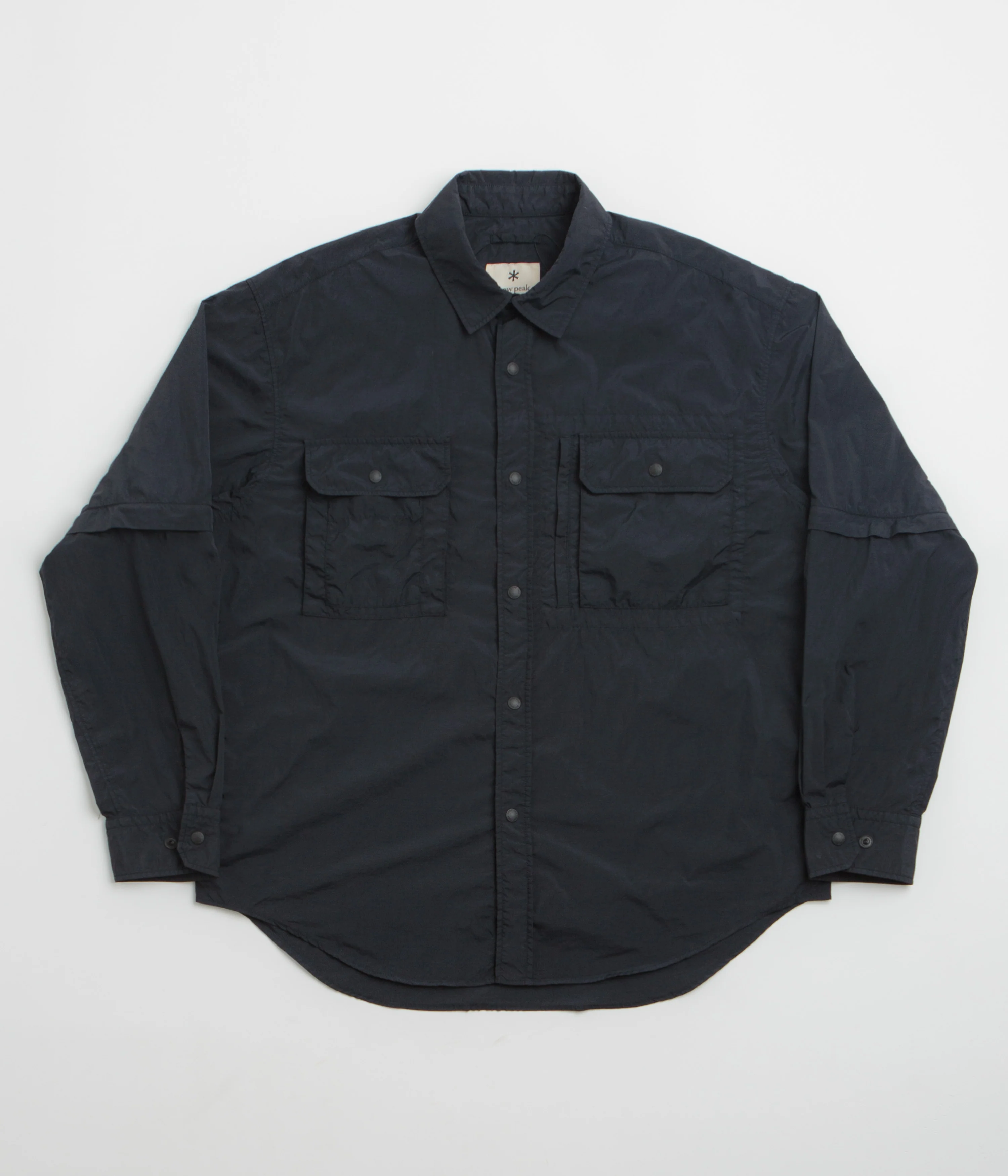 Snow Peak Garment Dyed Convertible Shirt - Black
