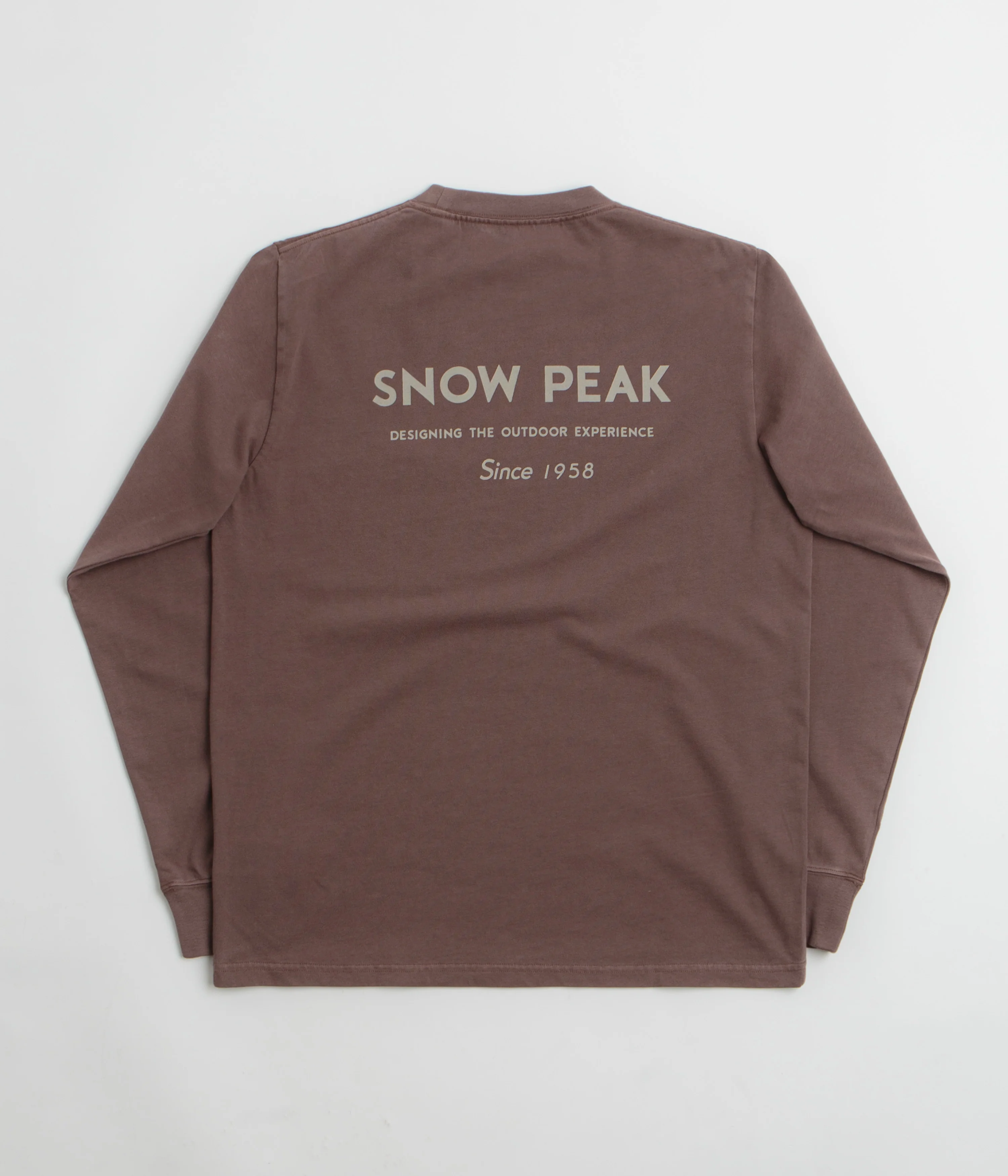 Snow Peak Garment Dyed Long Sleeve T-Shirt - Burgundy
