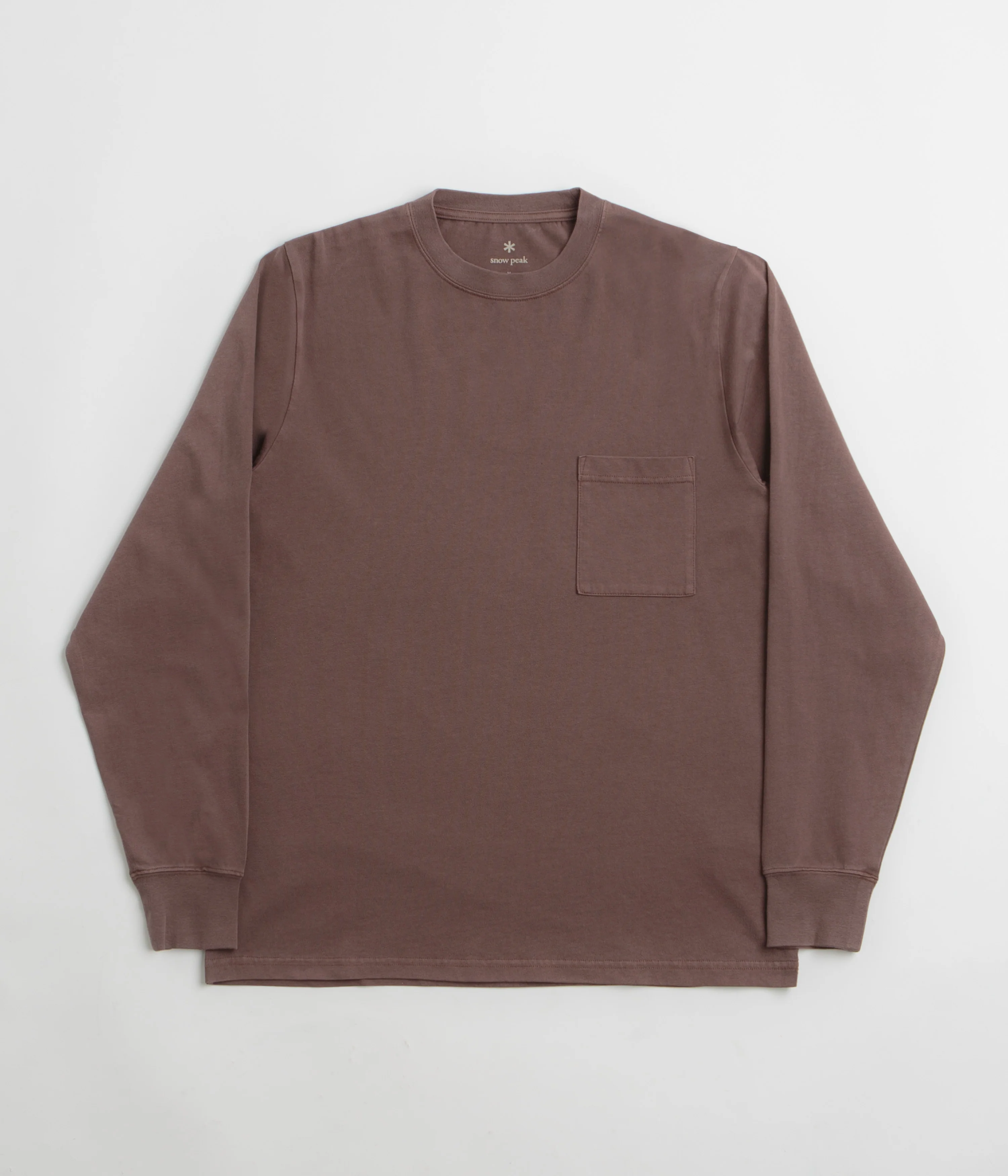 Snow Peak Garment Dyed Long Sleeve T-Shirt - Burgundy - Image 2