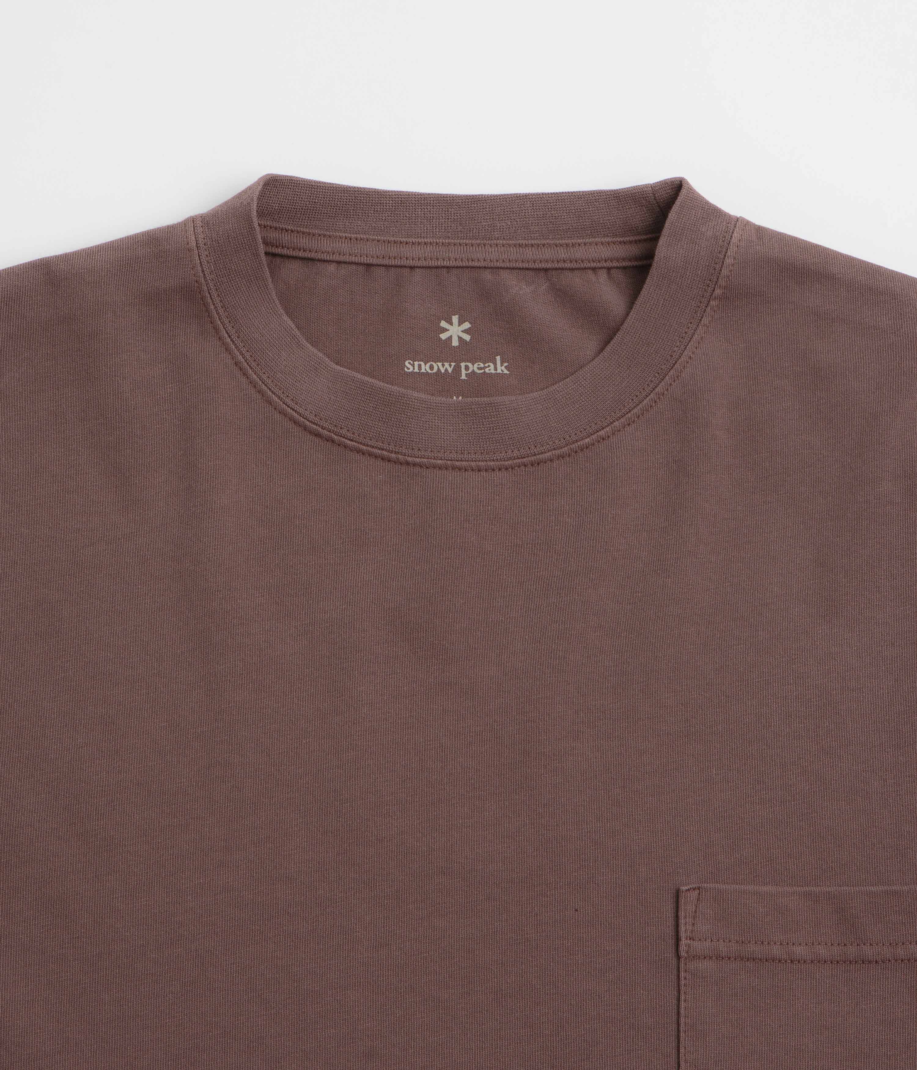 Snow Peak Garment Dyed Long Sleeve T-Shirt - Burgundy - Image 3