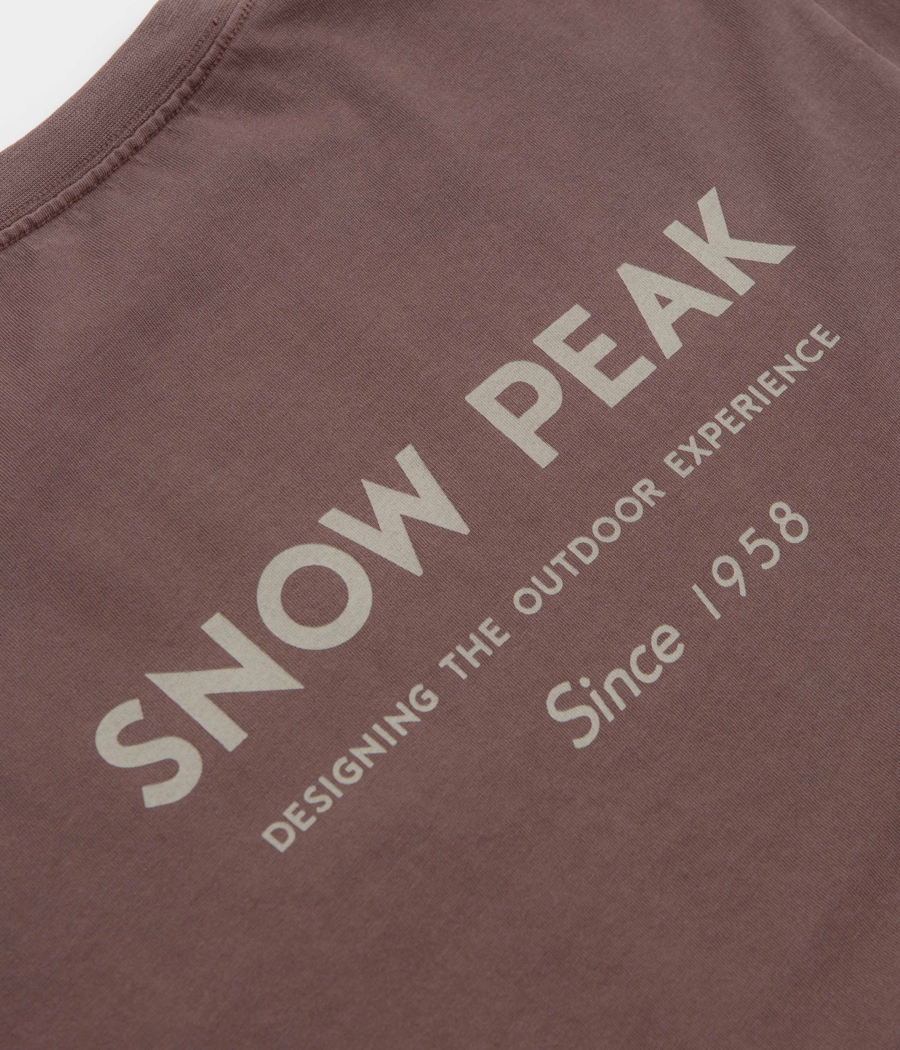 Snow Peak Garment Dyed Long Sleeve T-Shirt - Burgundy - Image 4