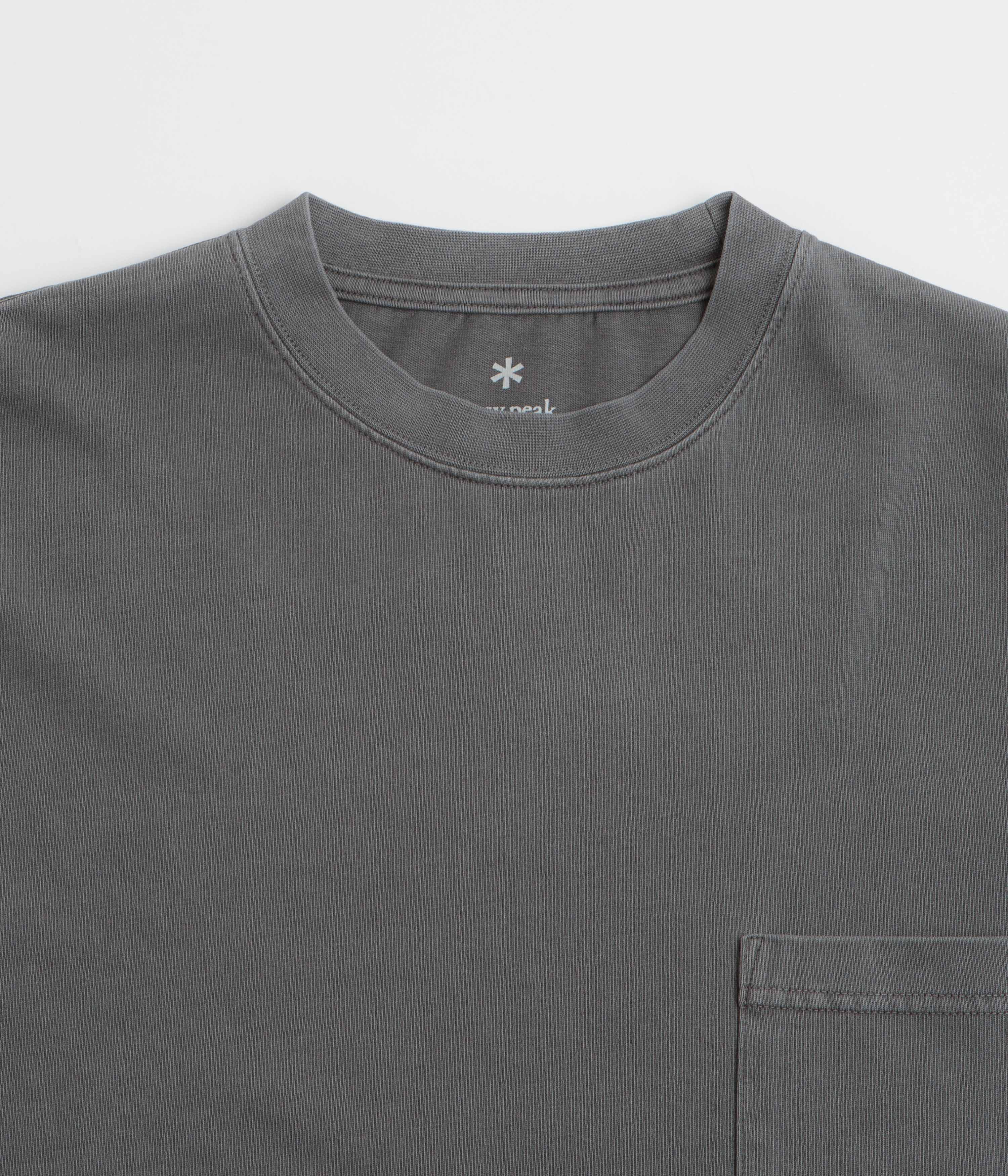 Snow Peak Garment Dyed Long Sleeve T-Shirt - Charcoal - Image 3