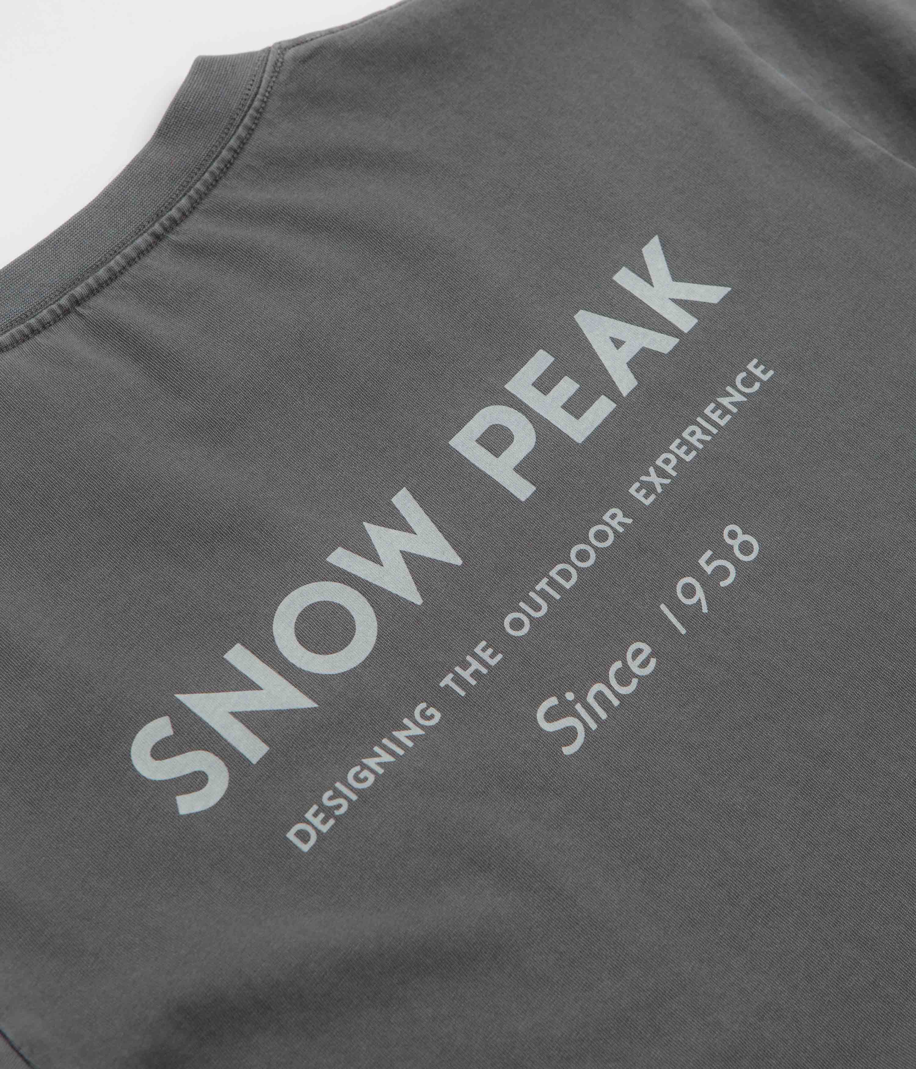 Snow Peak Garment Dyed Long Sleeve T-Shirt - Charcoal - Image 4