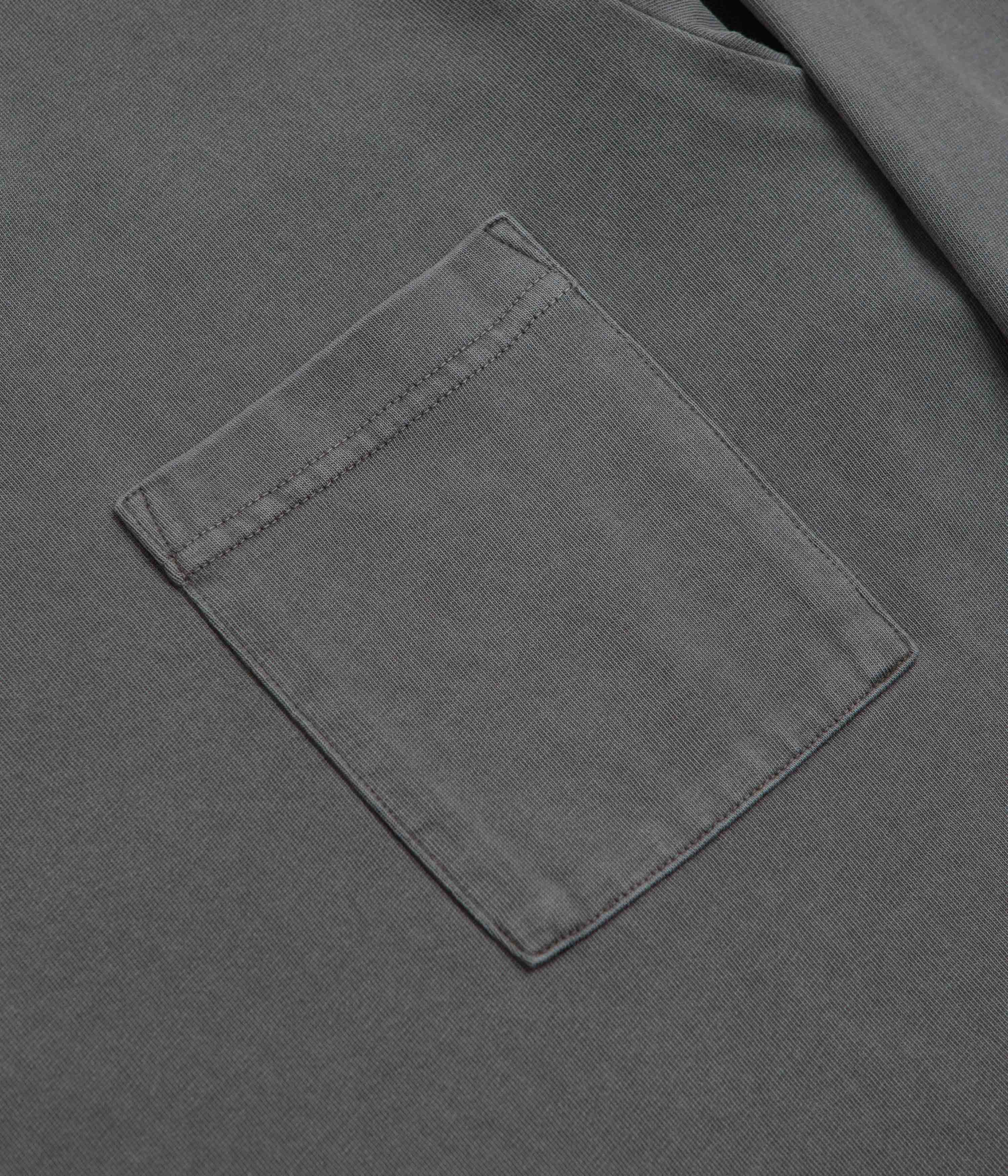 Snow Peak Garment Dyed Long Sleeve T-Shirt - Charcoal - Image 5