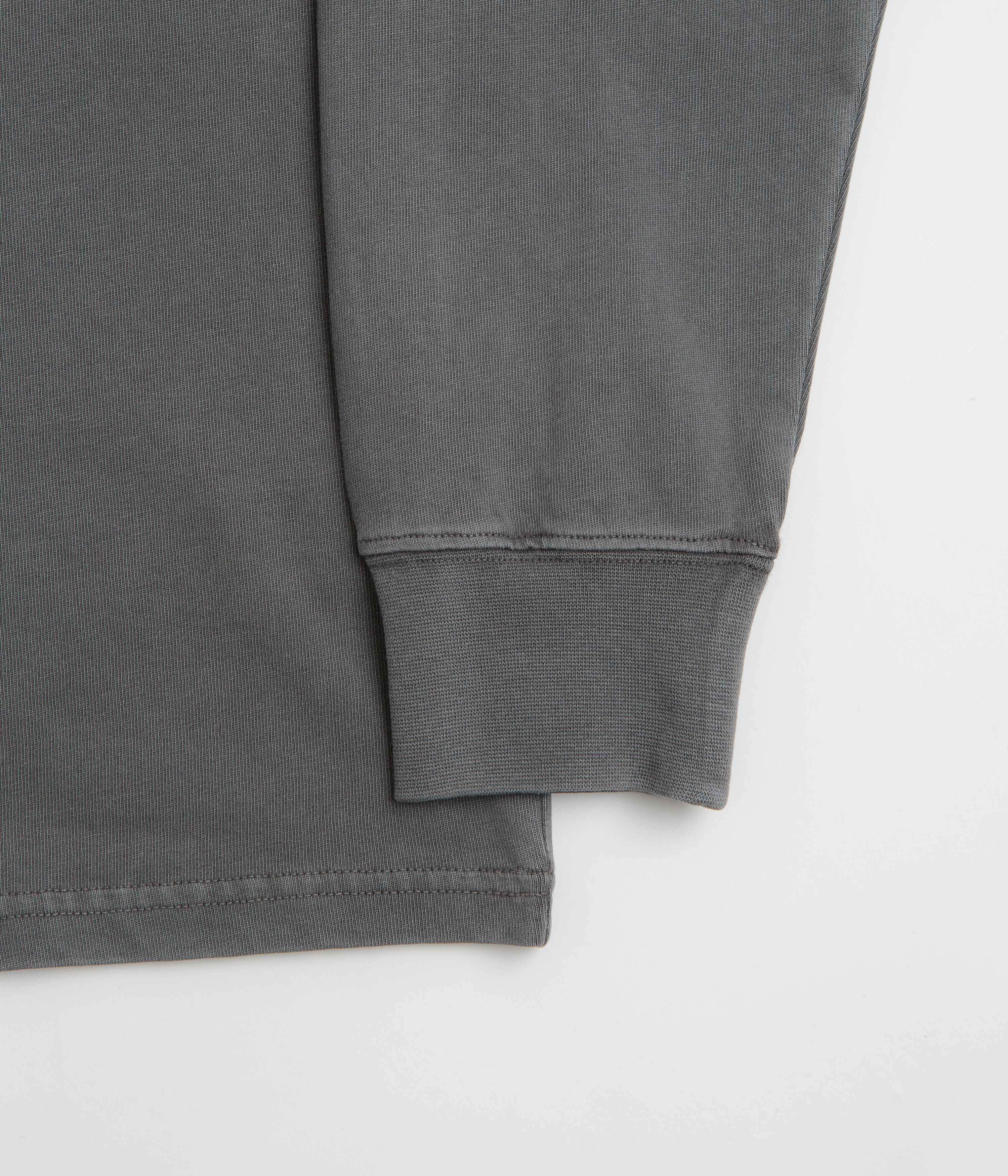Snow Peak Garment Dyed Long Sleeve T-Shirt - Charcoal - Image 6