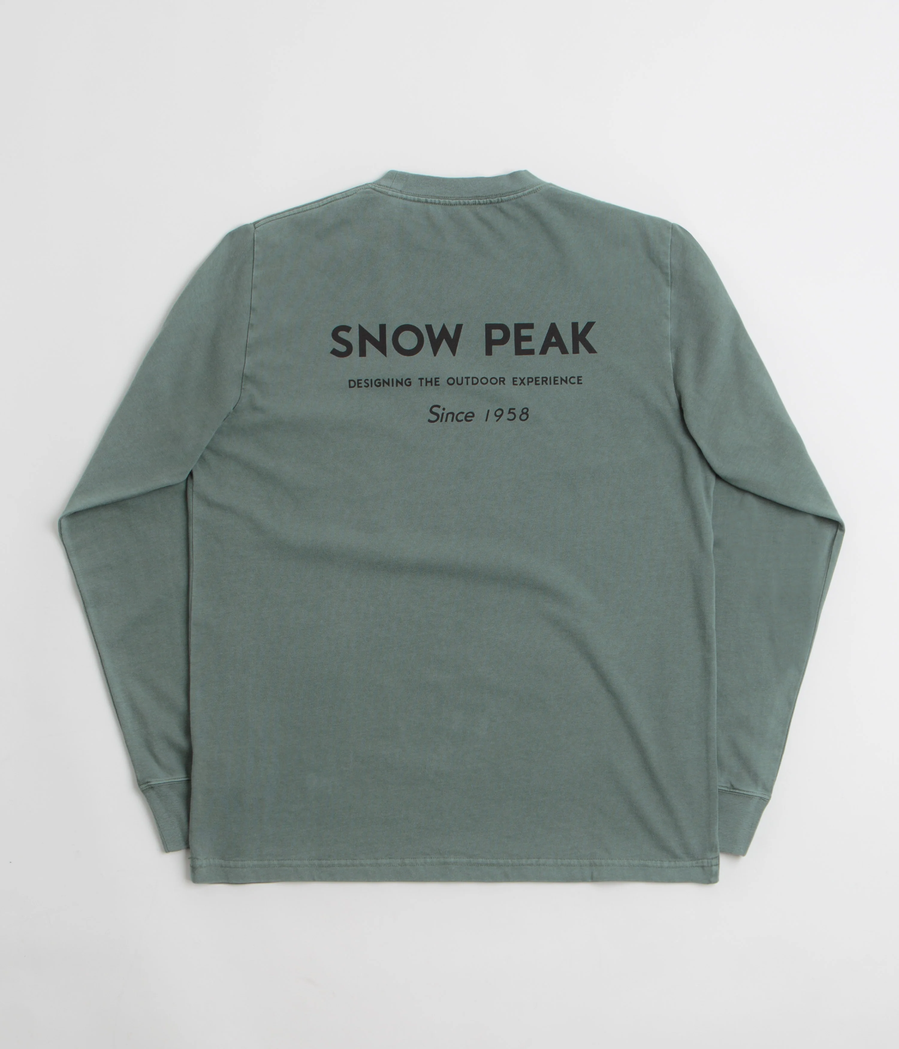 Snow Peak Garment Dyed Long Sleeve T-Shirt - Dark Green