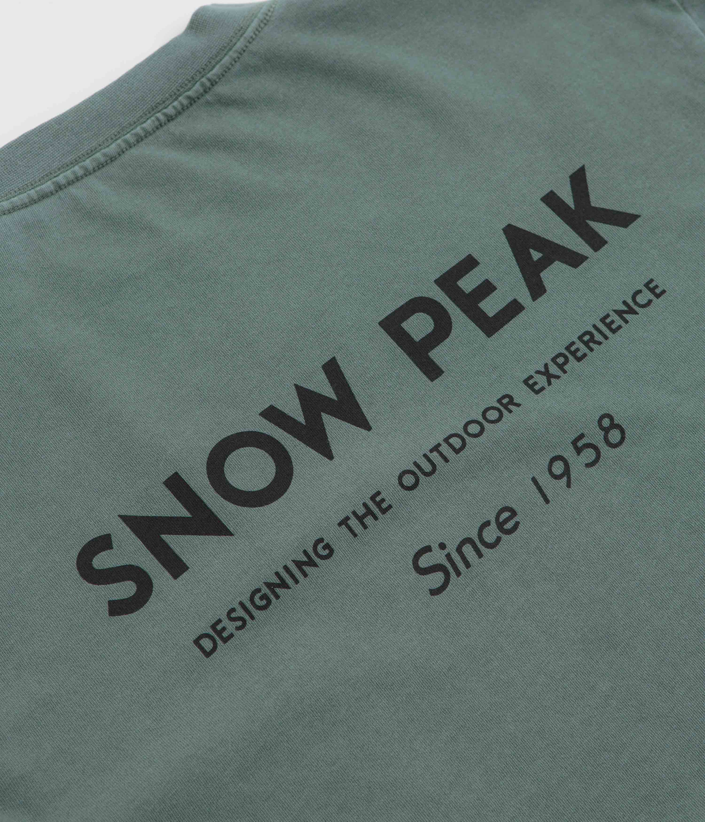Snow Peak Garment Dyed Long Sleeve T-Shirt - Dark Green - Image 4