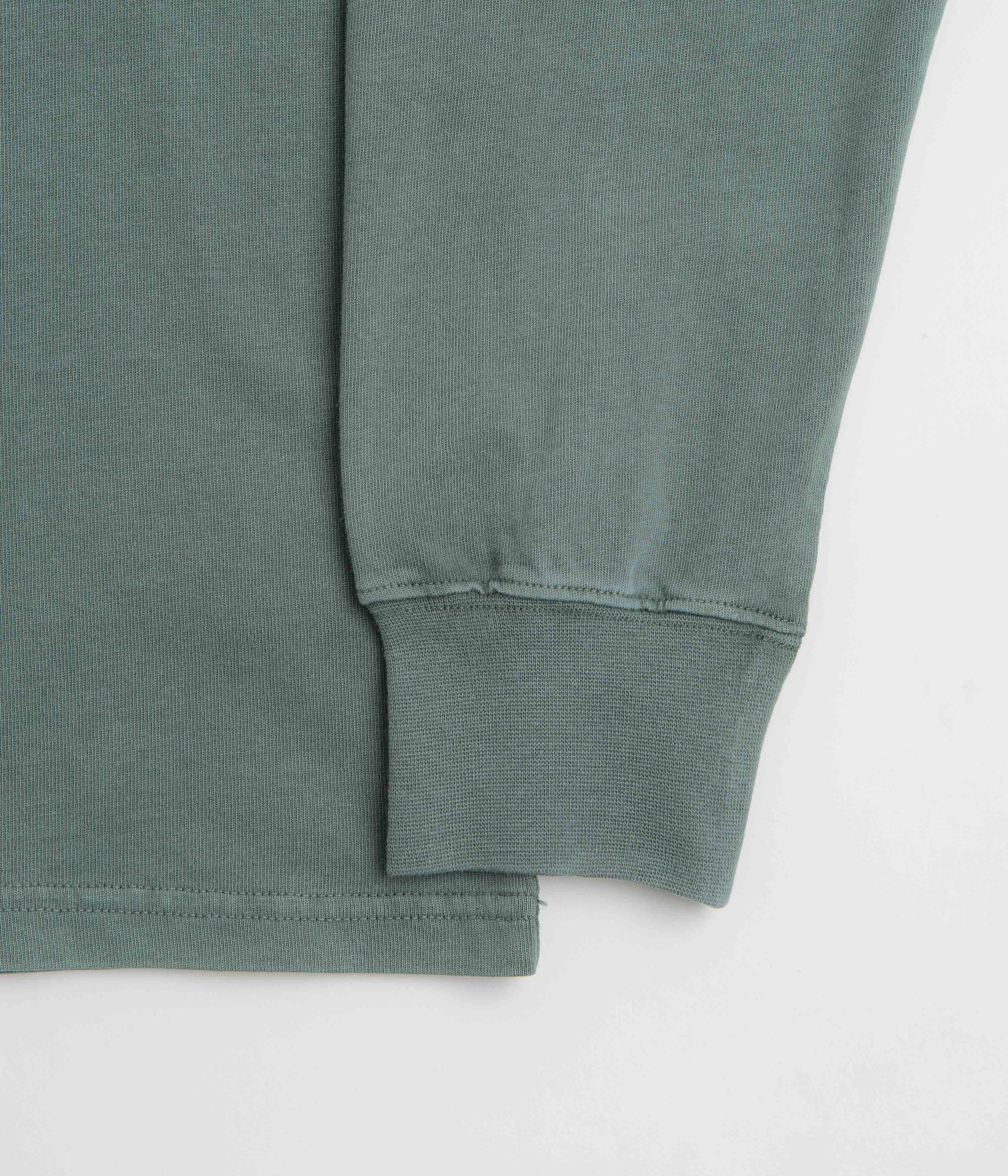 Snow Peak Garment Dyed Long Sleeve T-Shirt - Dark Green - Image 6