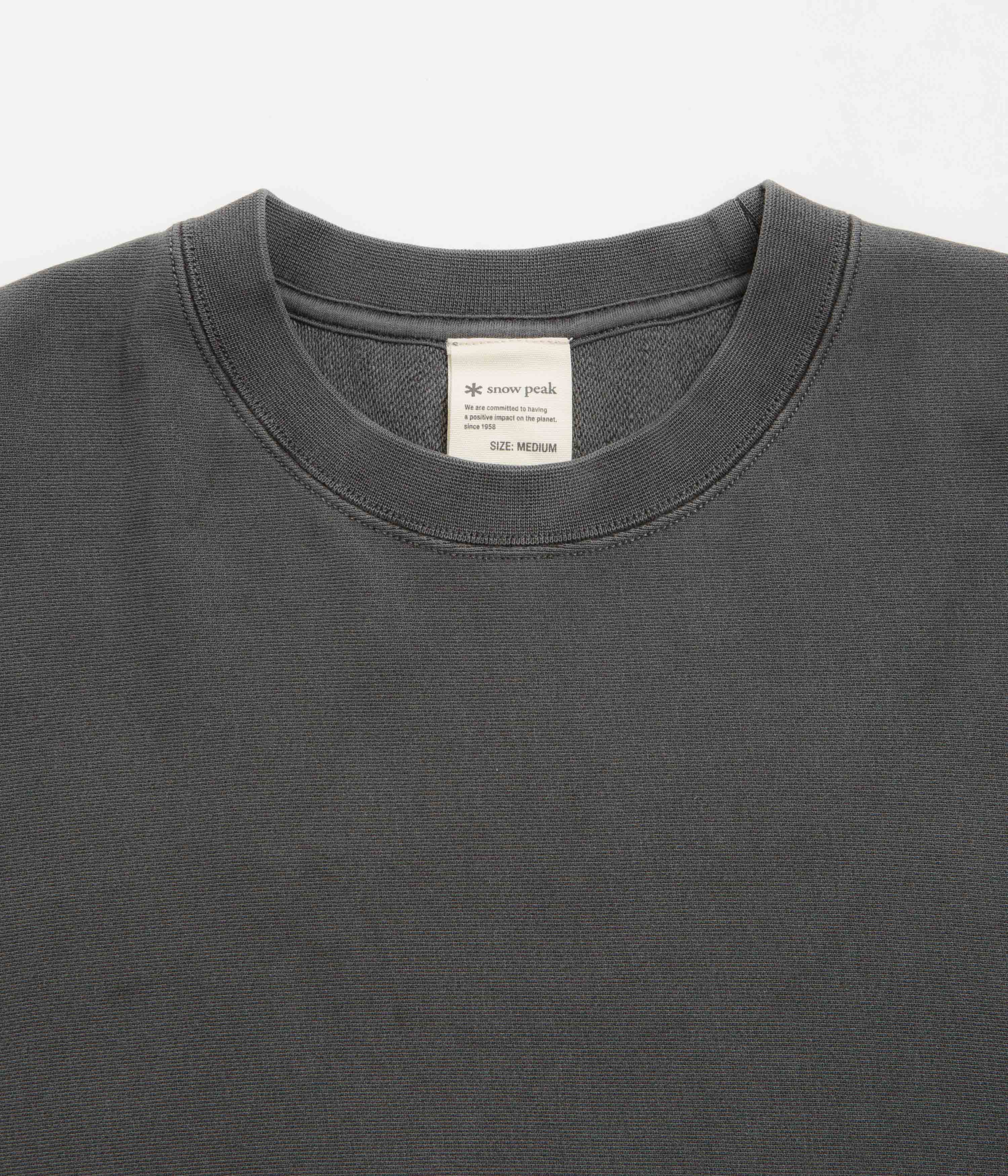 Snow Peak Garment Dyed Sweatshirt - Charcoal - Image 3