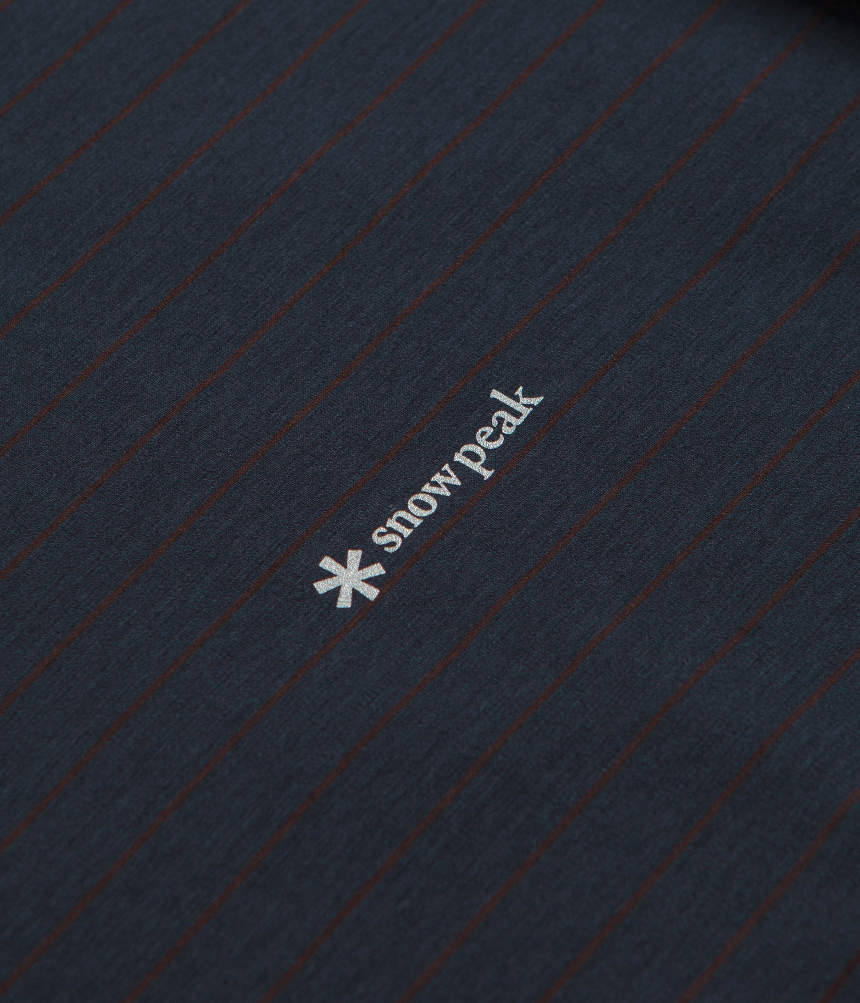 Snow Peak Organic Cotton Mercerized Long Sleeve T-Shirt - Blue Border - Image 3