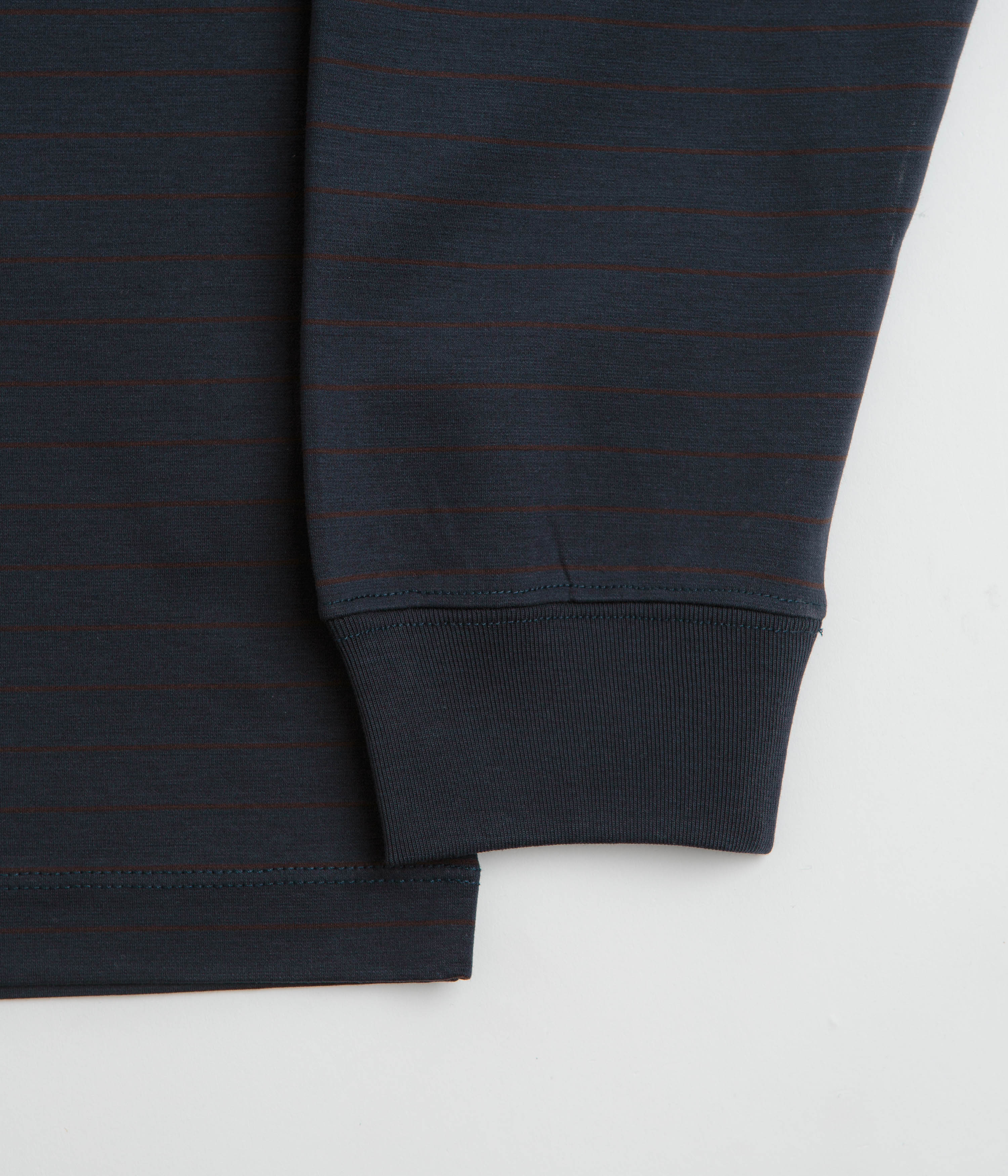 Snow Peak Organic Cotton Mercerized Long Sleeve T-Shirt - Blue Border - Image 4