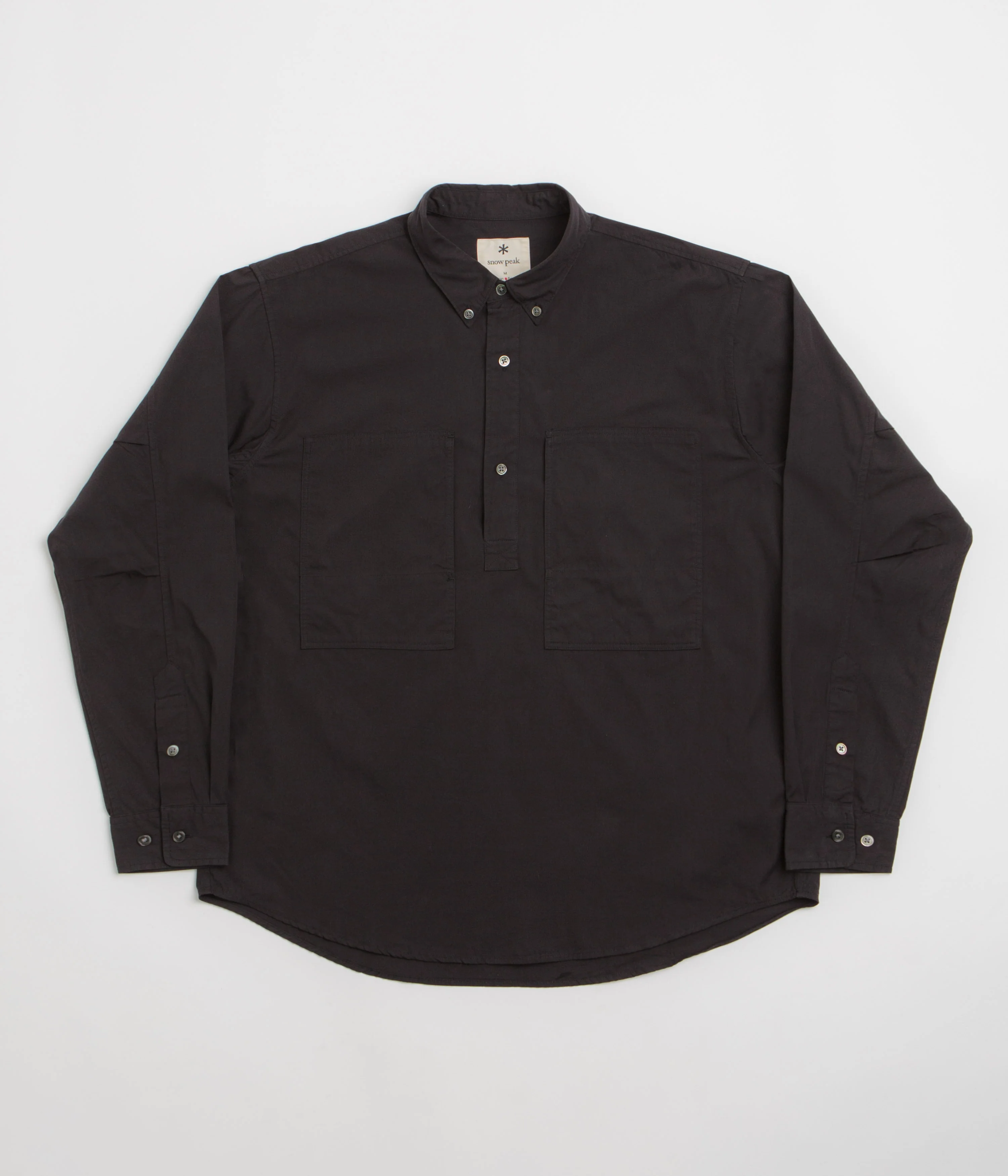 Snow Peak Organic Cotton Pullover Shirt - Black