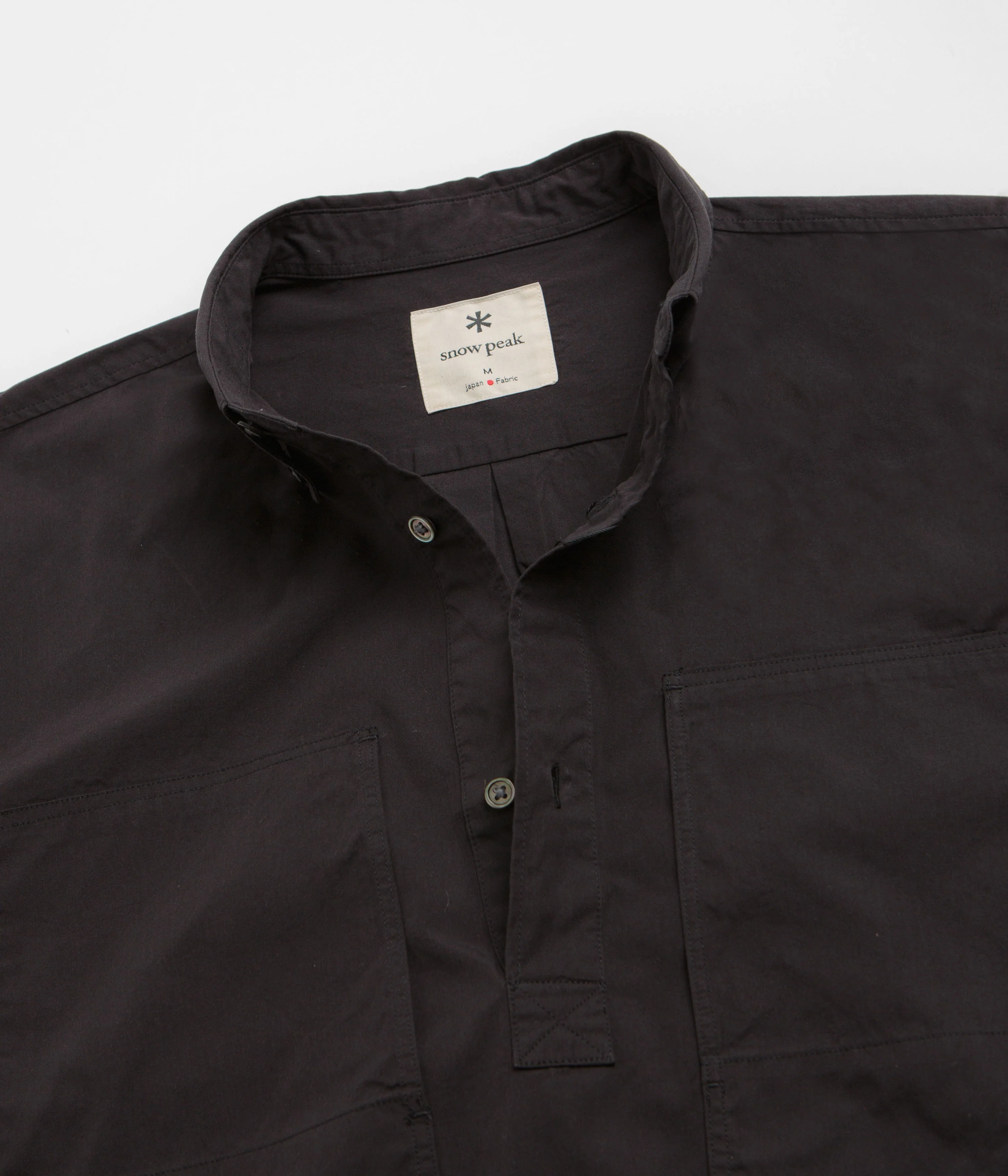 Snow Peak Organic Cotton Pullover Shirt - Black - Image 4