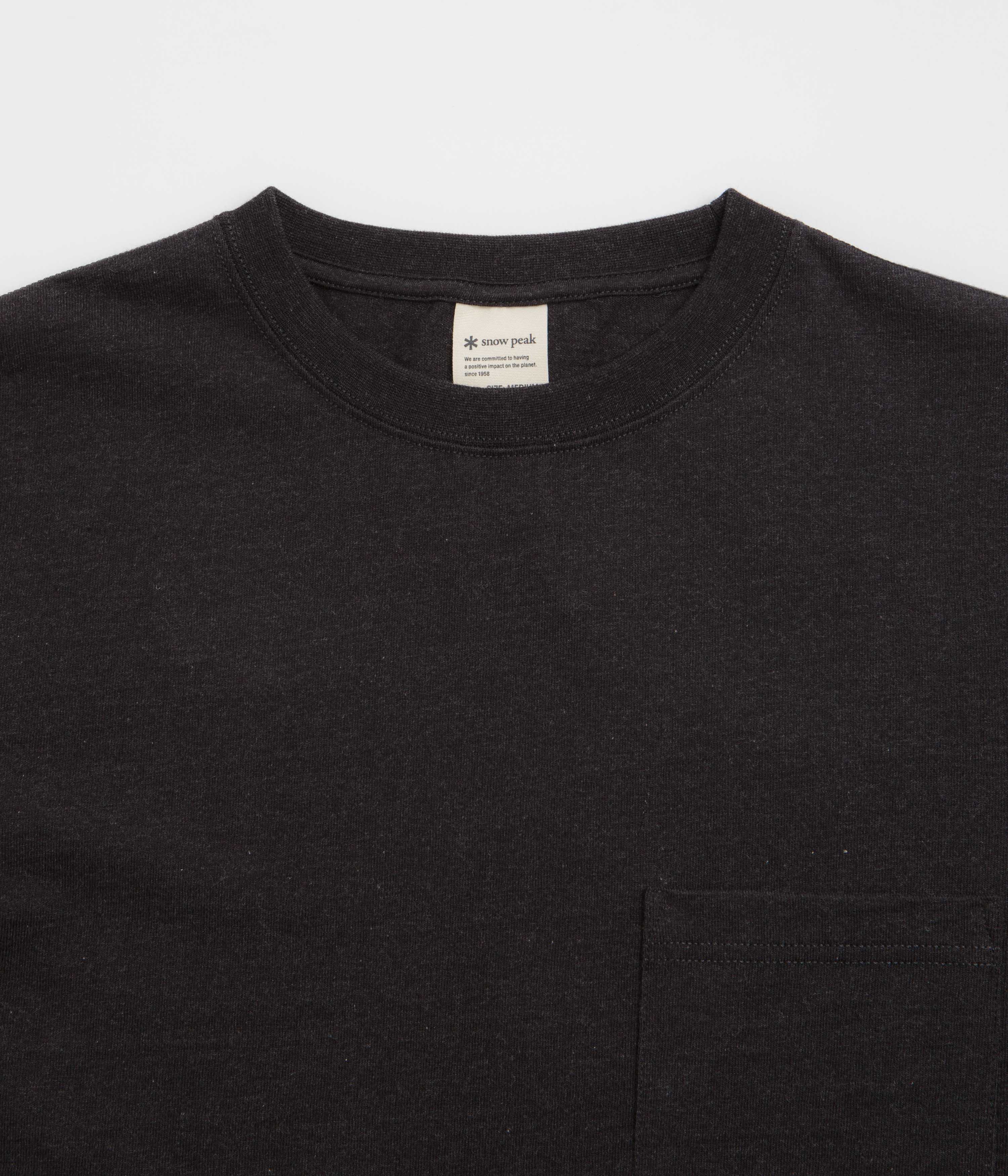 Snow Peak Recycled Cotton T-Shirt - Black - Image 3