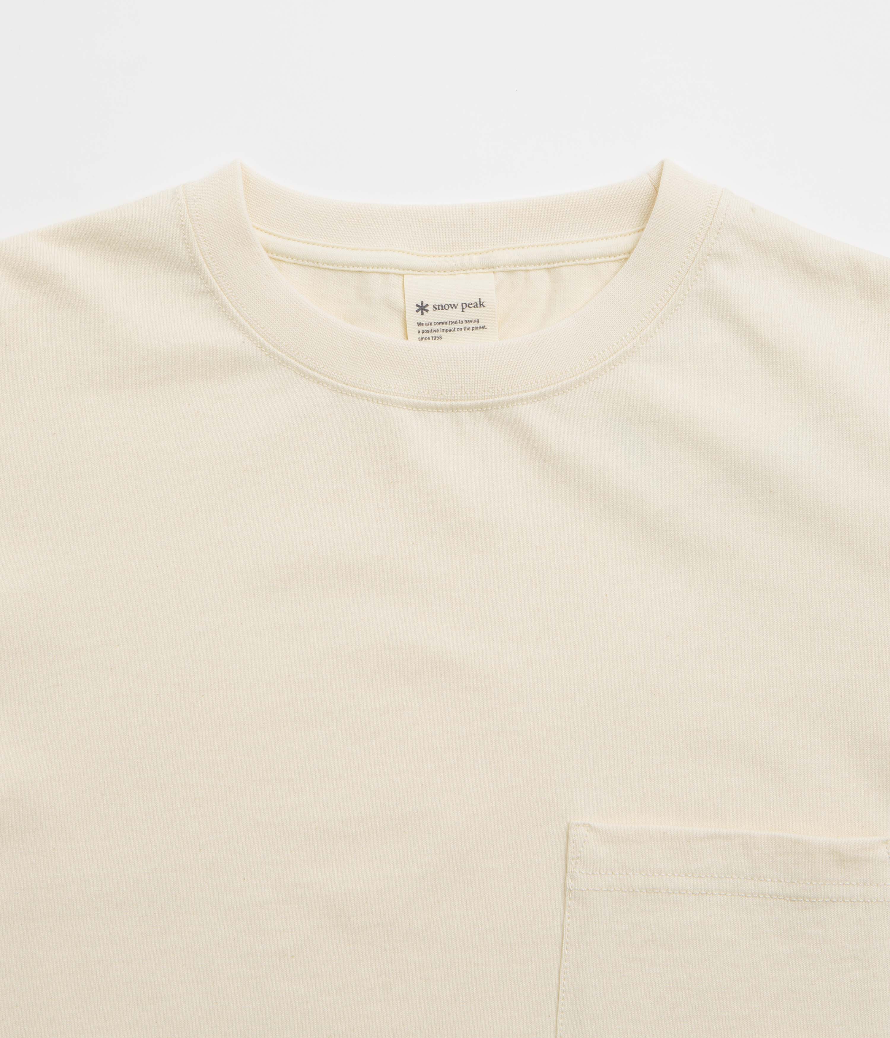 Snow Peak Recycled Cotton T-Shirt - Oatmeal - Image 3