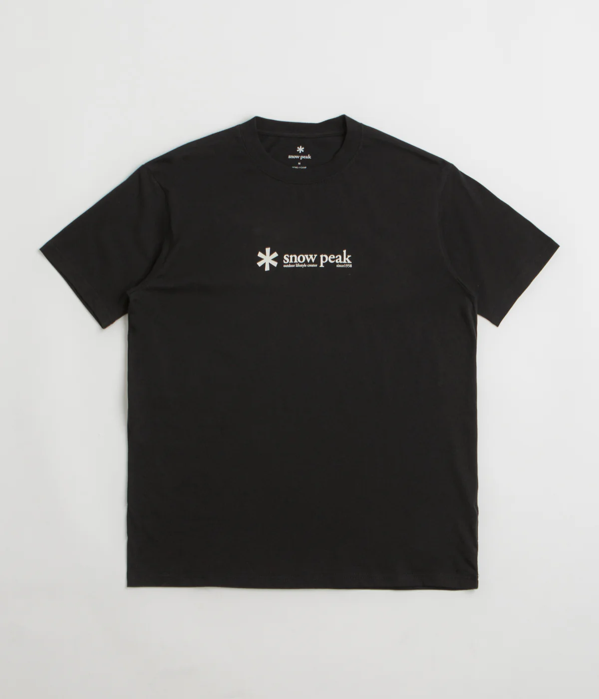 Snow Peak Soft Cotton Logo T-Shirt - Black / White